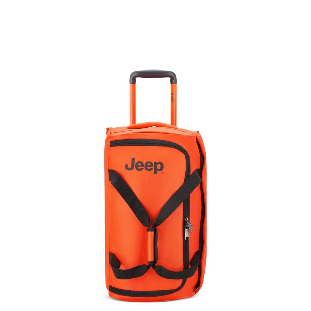 Jeep 55cm Duel Wheel Lightweight Duffle Bag - Orange Waterproof Travel Gym Bag for Men & Women | Perfect for Camping, Sports, Gym & Weekend Getaways