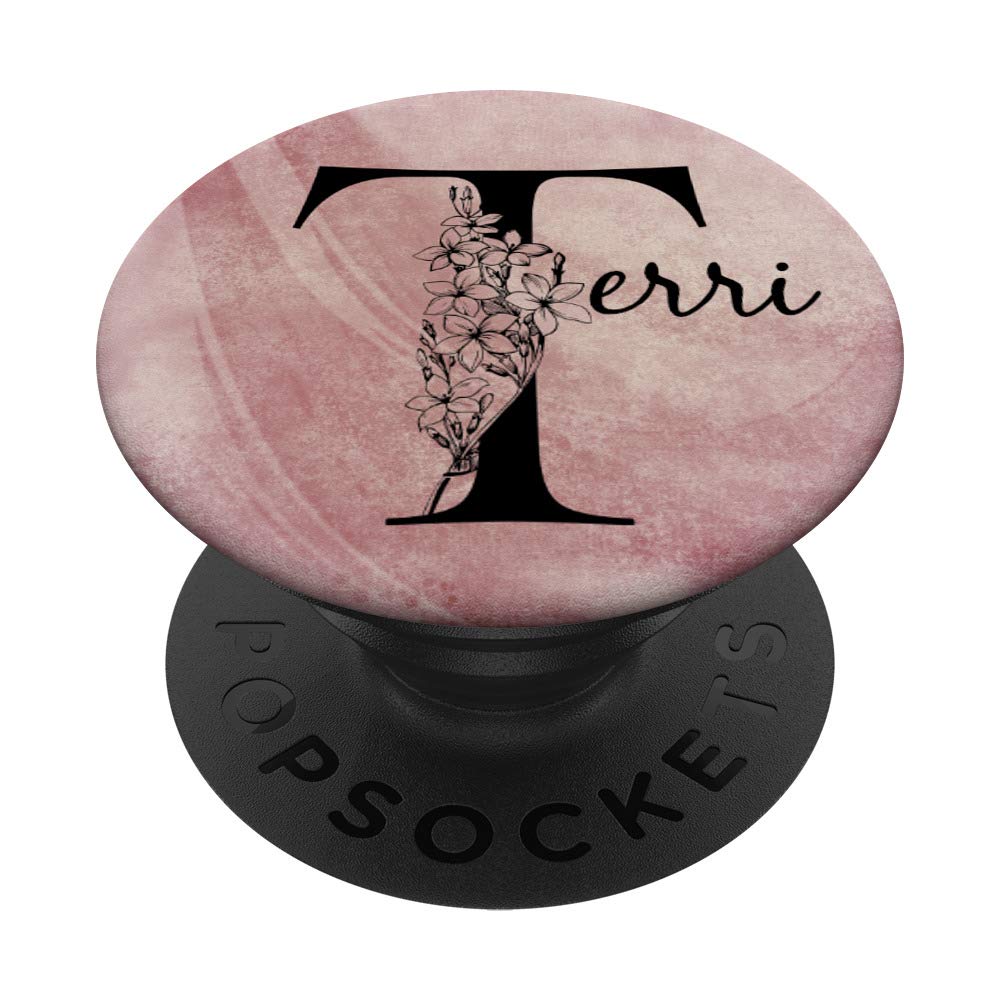 Terri Personalized Name T-Shirt - Floral Rose Pink Grunge Design for Women - Unique Custom Name Gift for Birthday, Anniversary & Special Occasions