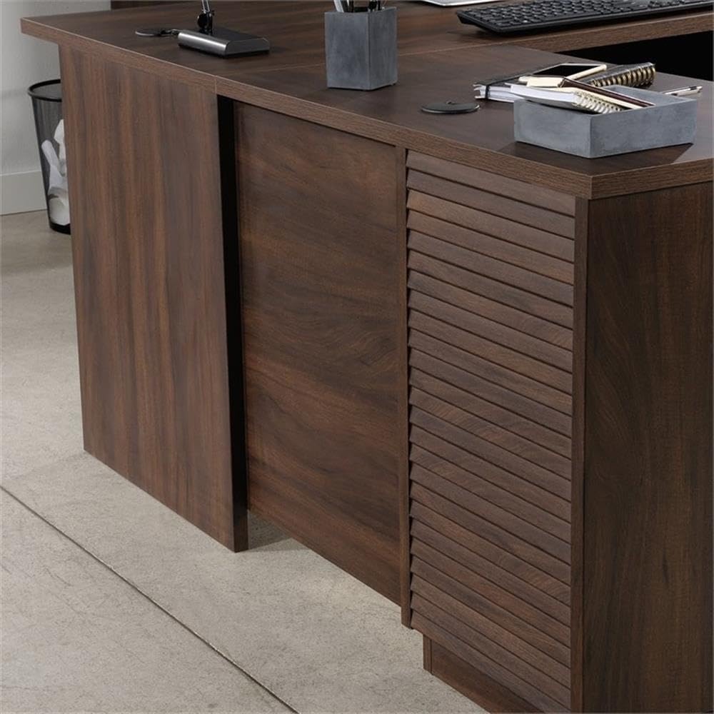 UrbanPro 60 Inch L-Shaped Wooden Computer Desk in Spiced Mahogany - Home Office Workstation for Gaming & Study | Modern Ergonomic Writing Desk for Small Spaces