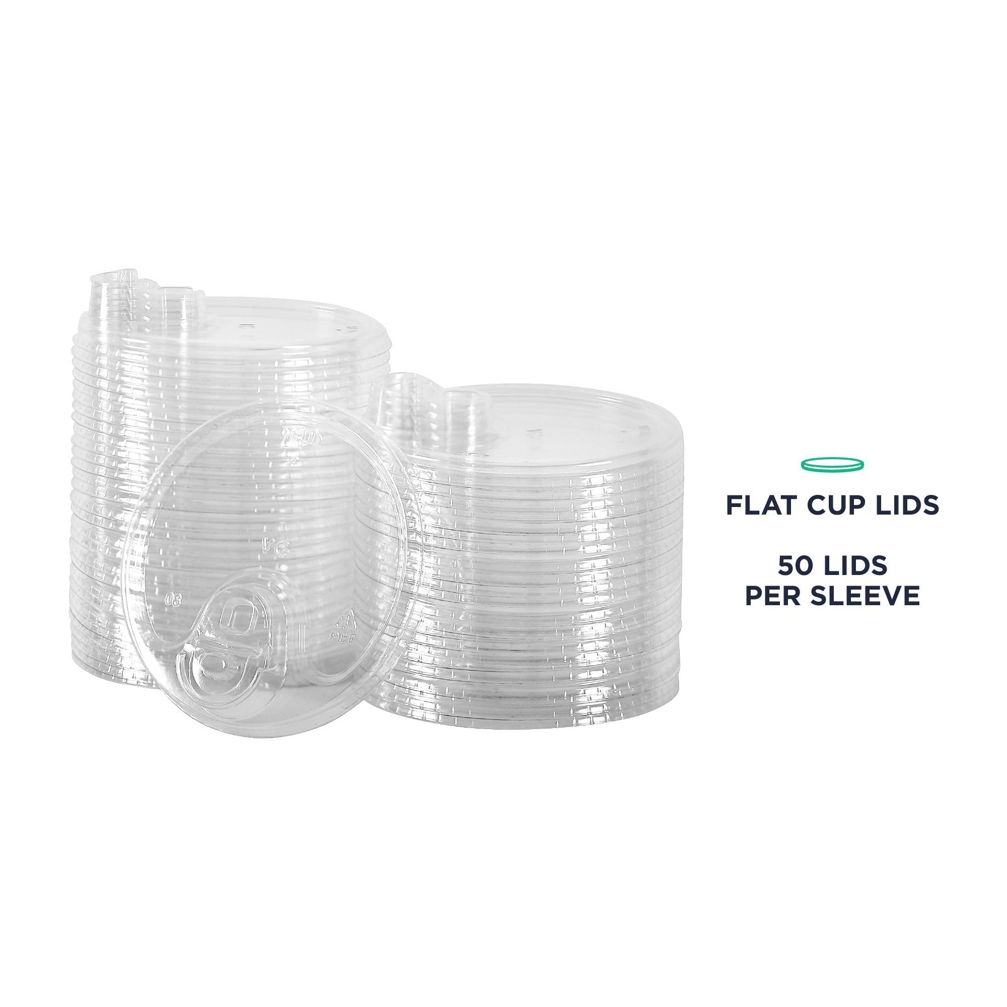 Eco-Friendly BlueStripe Recycled Plastic Cup Lids - 1000 Pack, Fits 9-24oz Cups, 30% Post-Consumer rPET Material - Perfect for Cold Beverages, Smoothies, Iced Coffee & Takeout Snacks at Cafes, Restaurants & Events