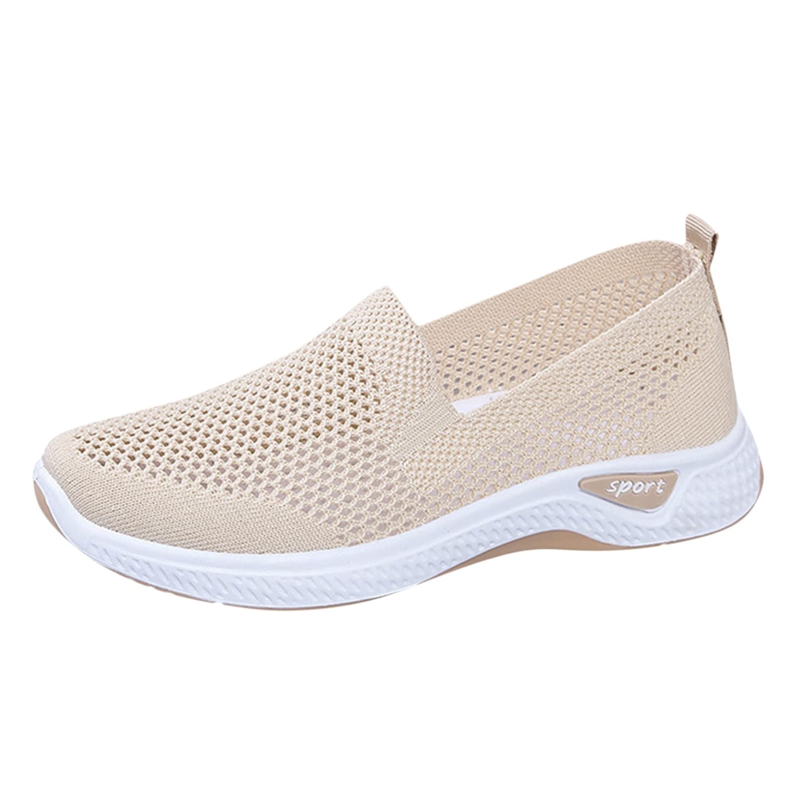 PATOPO Women's Foam Slip-On Loafers - Non-Slip Work Shoes for Outdoor Sports & Walking | Breathable Mesh Comfort Shoes for Nurses, Waitresses & Casual Wear