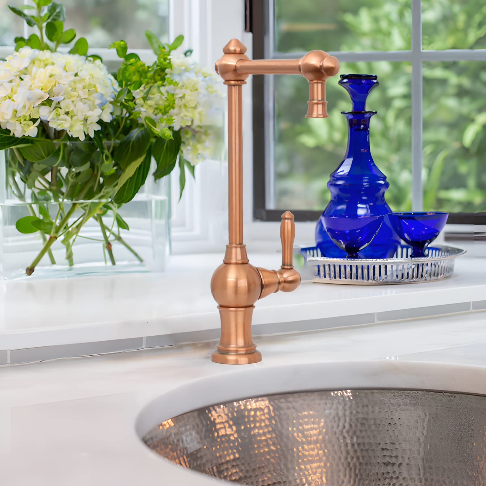 Akicon Single Handle Drinking Water Filter Faucet - Cold Water Purification System with Durable Copper Construction | Perfect for Kitchen Sink, RV, and Office Use