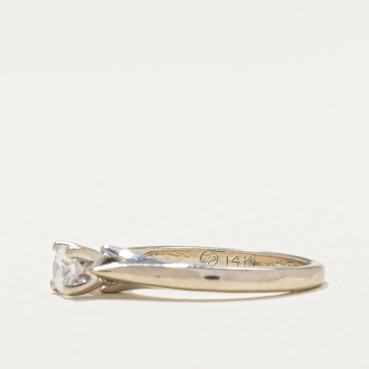 0.21ct Solitaire Diamond Engagement Ring for Women, Size 4.5, 14K White Gold, Round Cut, Ideal for Proposals, Anniversaries & Special Occasions