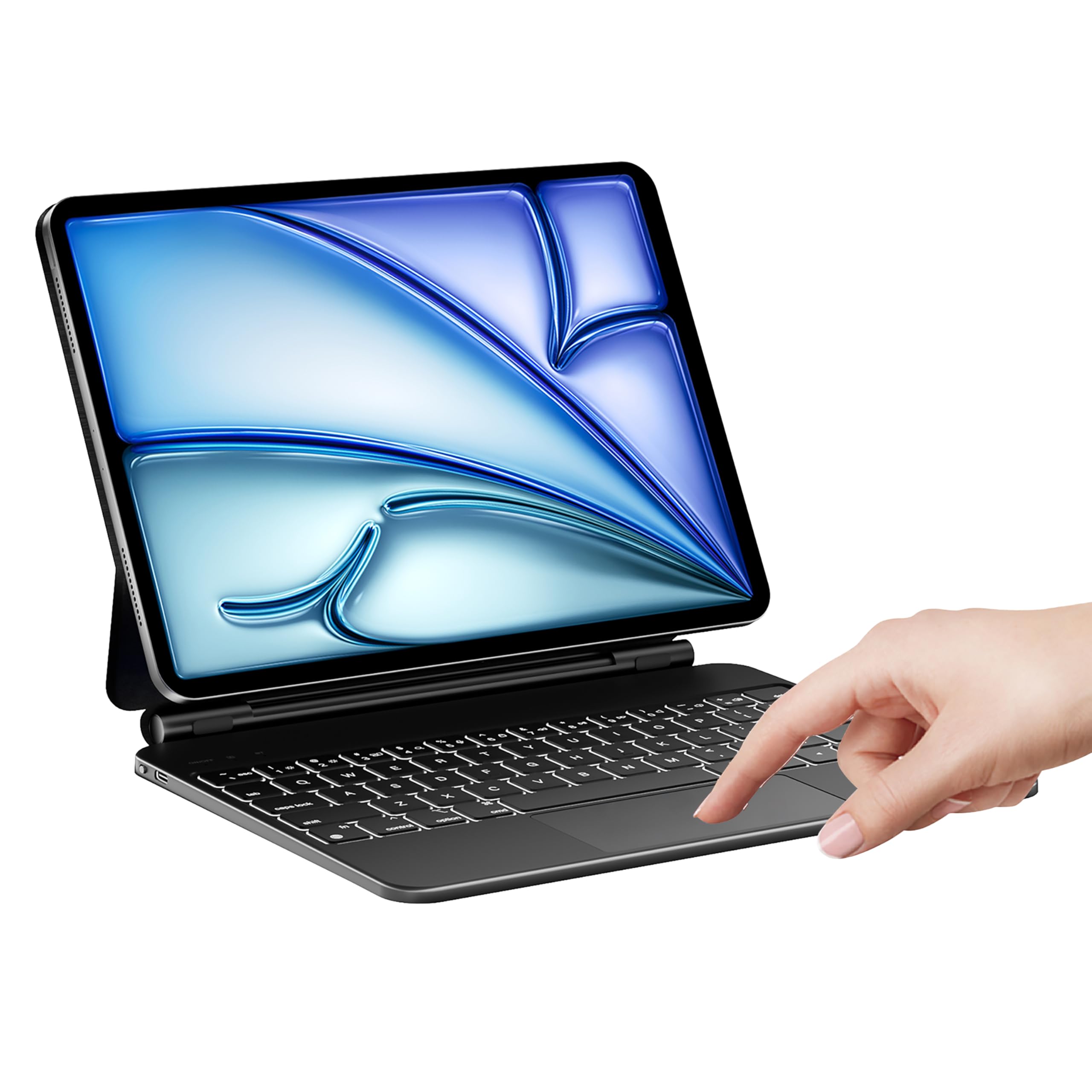 Magnetic Floating Magic Keyboard Case for iPad Air 13 (2024) & iPad Pro 12.9 (6th/5th/4th/3rd Gen) - Bluetooth Wireless Backlit Keyboard with Precision Multi-Touch Trackpad | Perfect for Work, Study & Travel