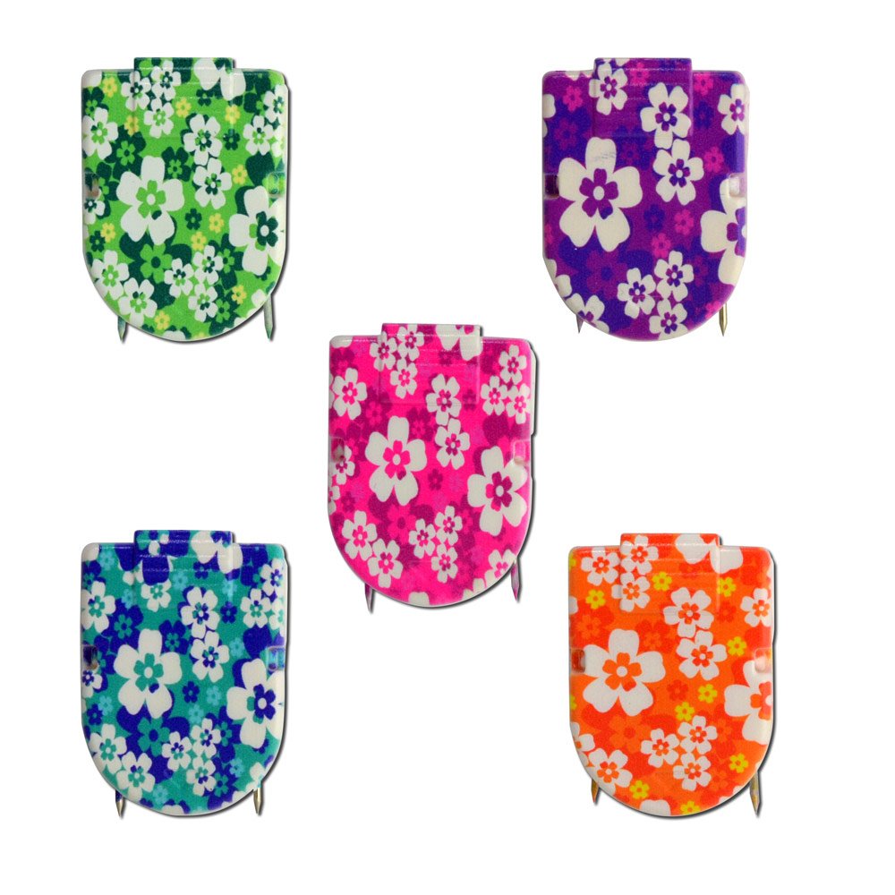 StockPins Floral Cubicle Clips - Set of 5 Decorative Office Binder Clips - Holds 40 Pages Securely - Perfect for Home, Office & School Organization - Great for Paperwork, Notes & Bulletin Boards