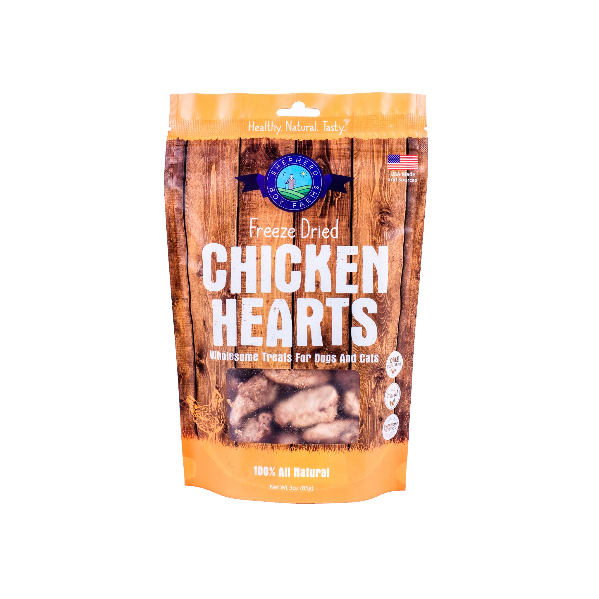 Freeze Dried Chicken Hearts for Dogs - High Protein Dog Treats | Shepherd Boy Farms | Perfect for Training, Rewards & Dental Health