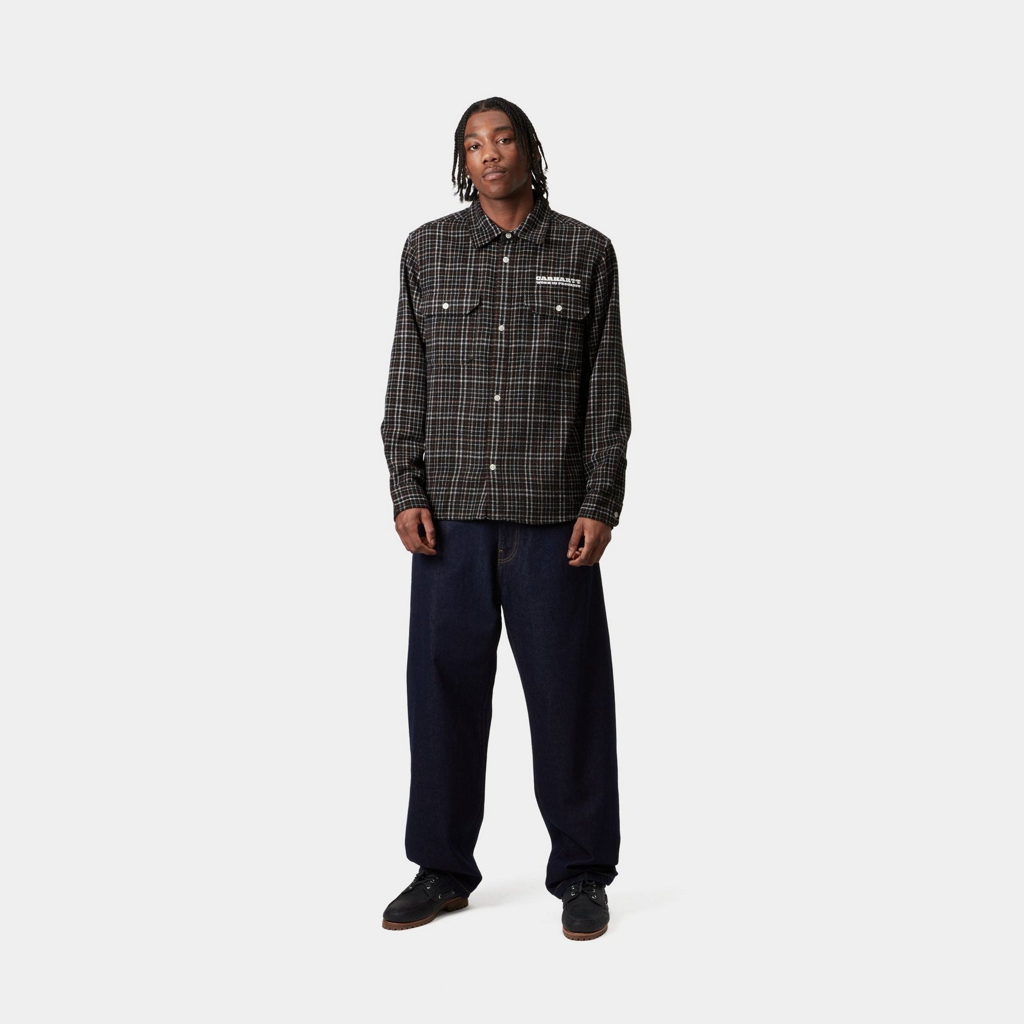 Runaway Millett Check Shirt for Men - Classic Black & Wax Plaid Flannel Shirt - Casual Button Down Shirt for Outdoor Adventures, Date Nights & Layered Fall Outfits