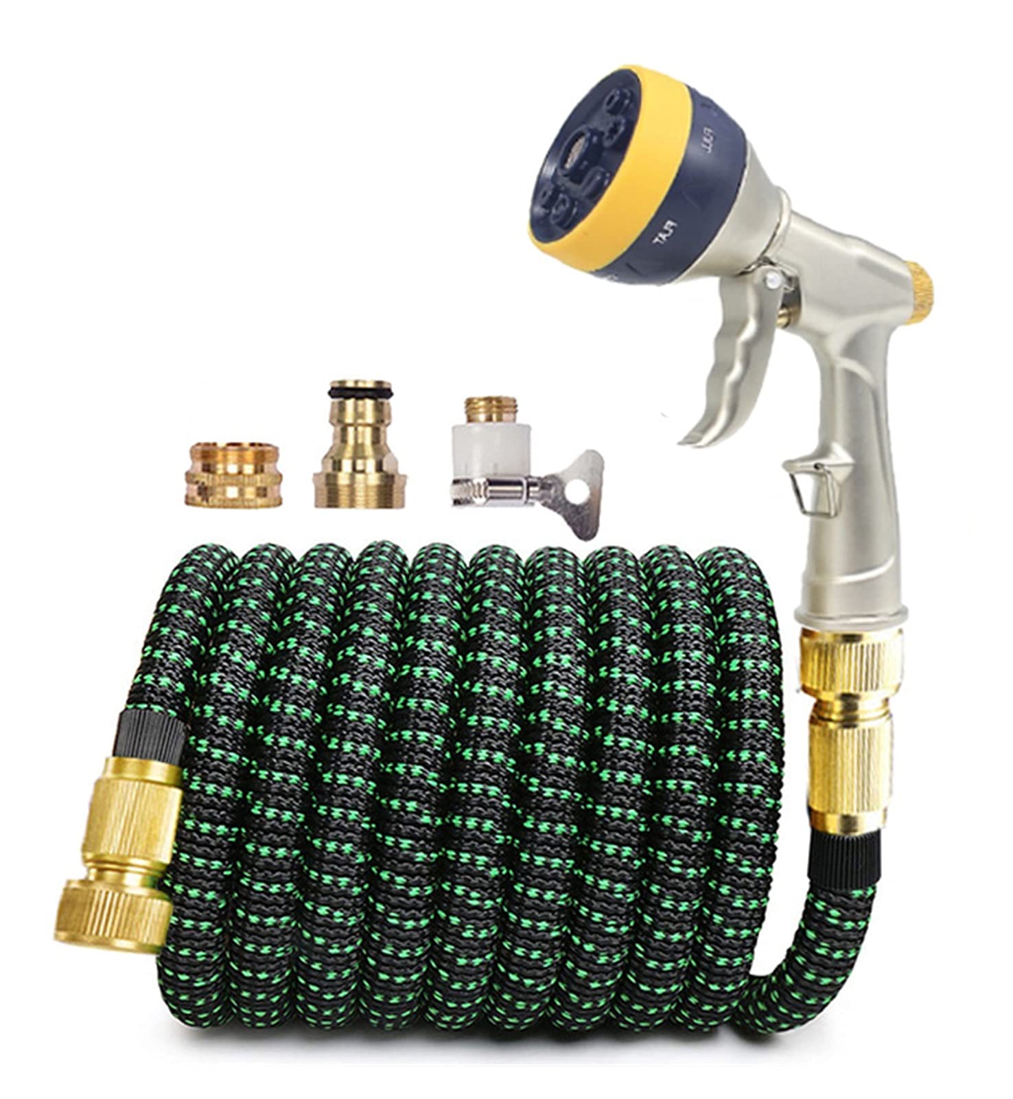 **Expandable Garden Hose with High Pressure Spray Nozzle - 1/2 Inch Diameter, Lightweight & Durable for Car Washing, Lawn Watering & Outdoor Cleaning**