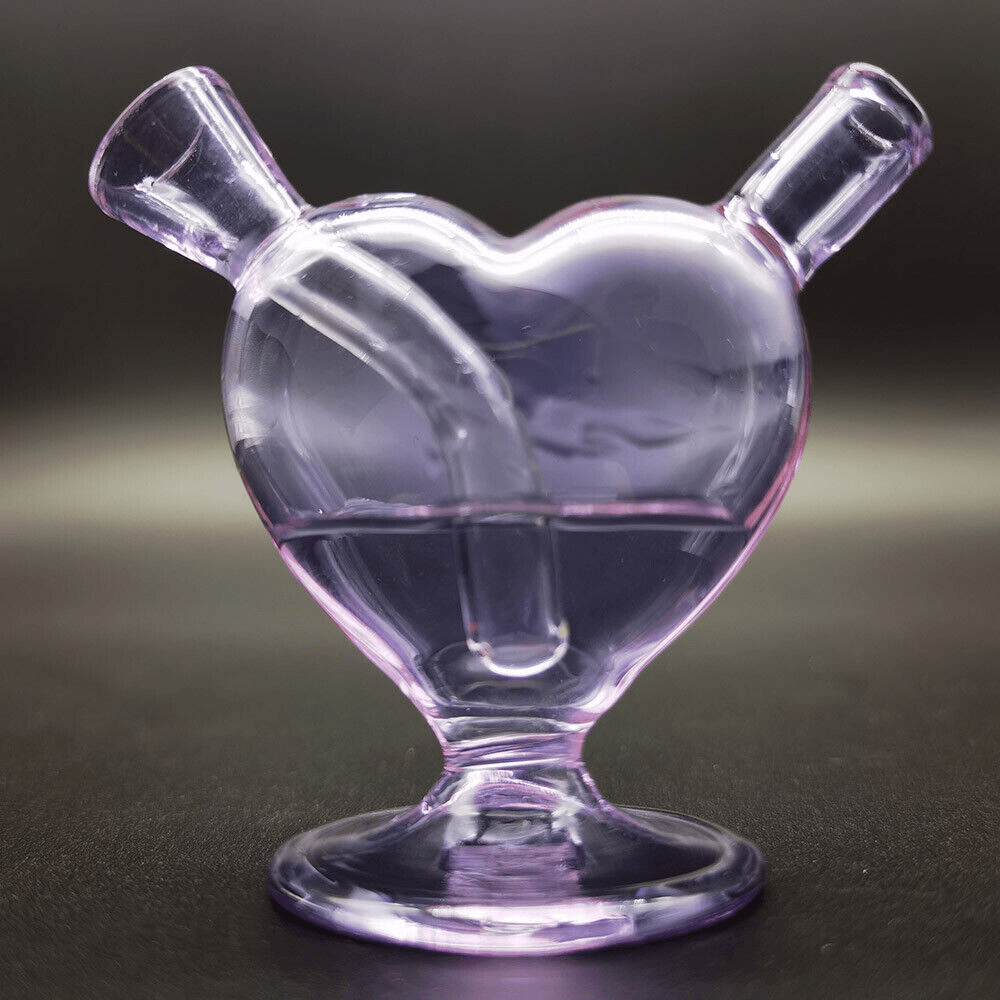 Mini Heart Glass Joint Bubbler - Smart Portable Bong for Smooth Hits | Lightweight & Compact Design | Perfect for Travel, Parties & Home Use