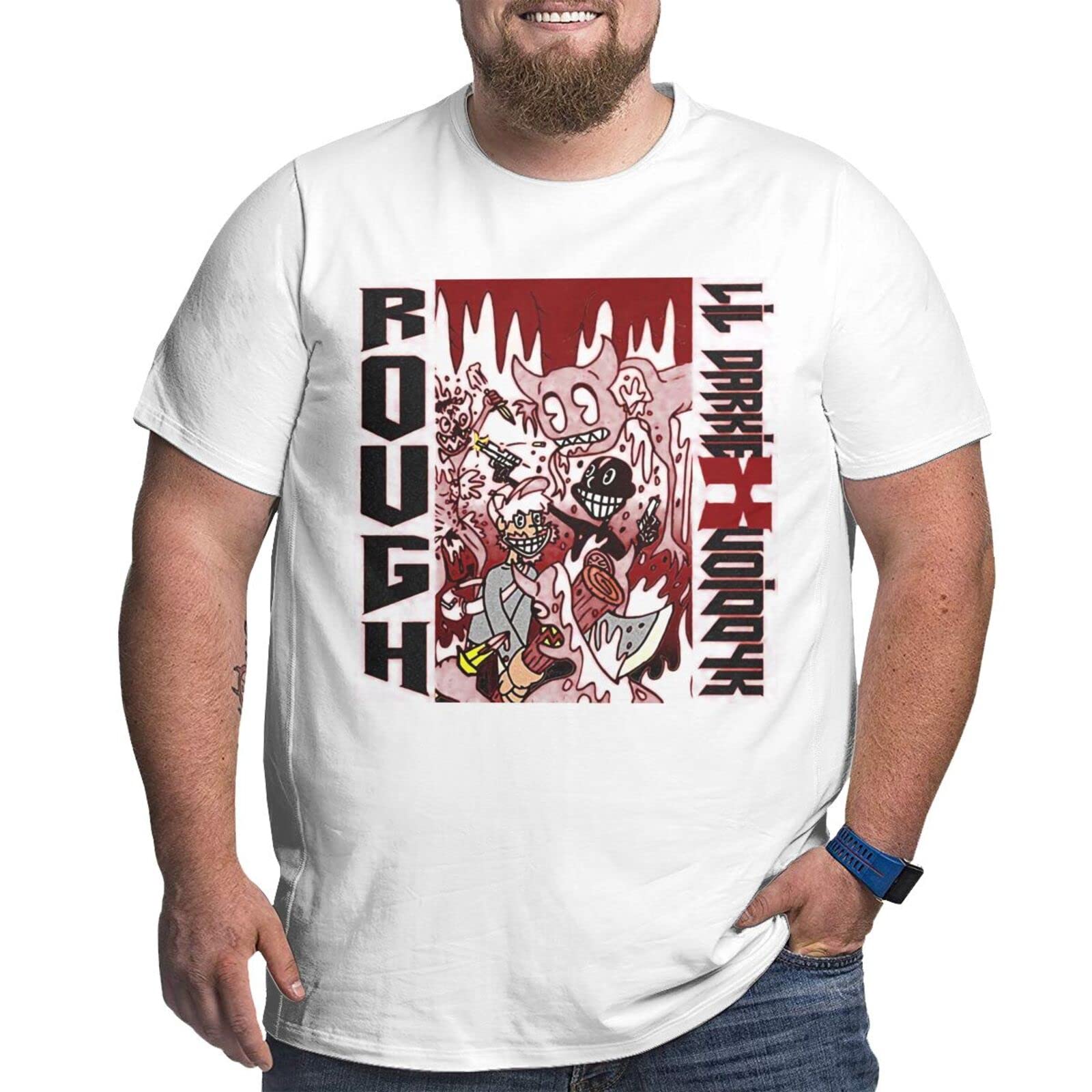 Lil Darkie Oversized Cotton T-Shirt for Men - Big & Tall Short Sleeve Tee in White | Streetwear, Hip Hop Fashion & Casual Wear