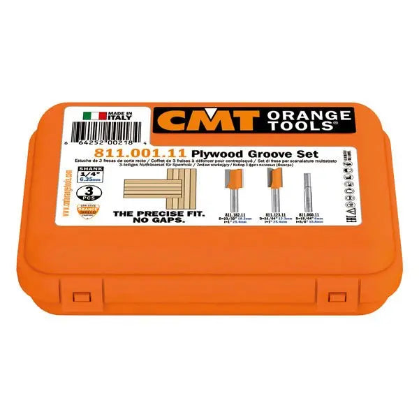 3-Piece Plywood Groove Set - CMT 811.501.11 - Premium Woodworking Tools for Cabinetry & Furniture Making