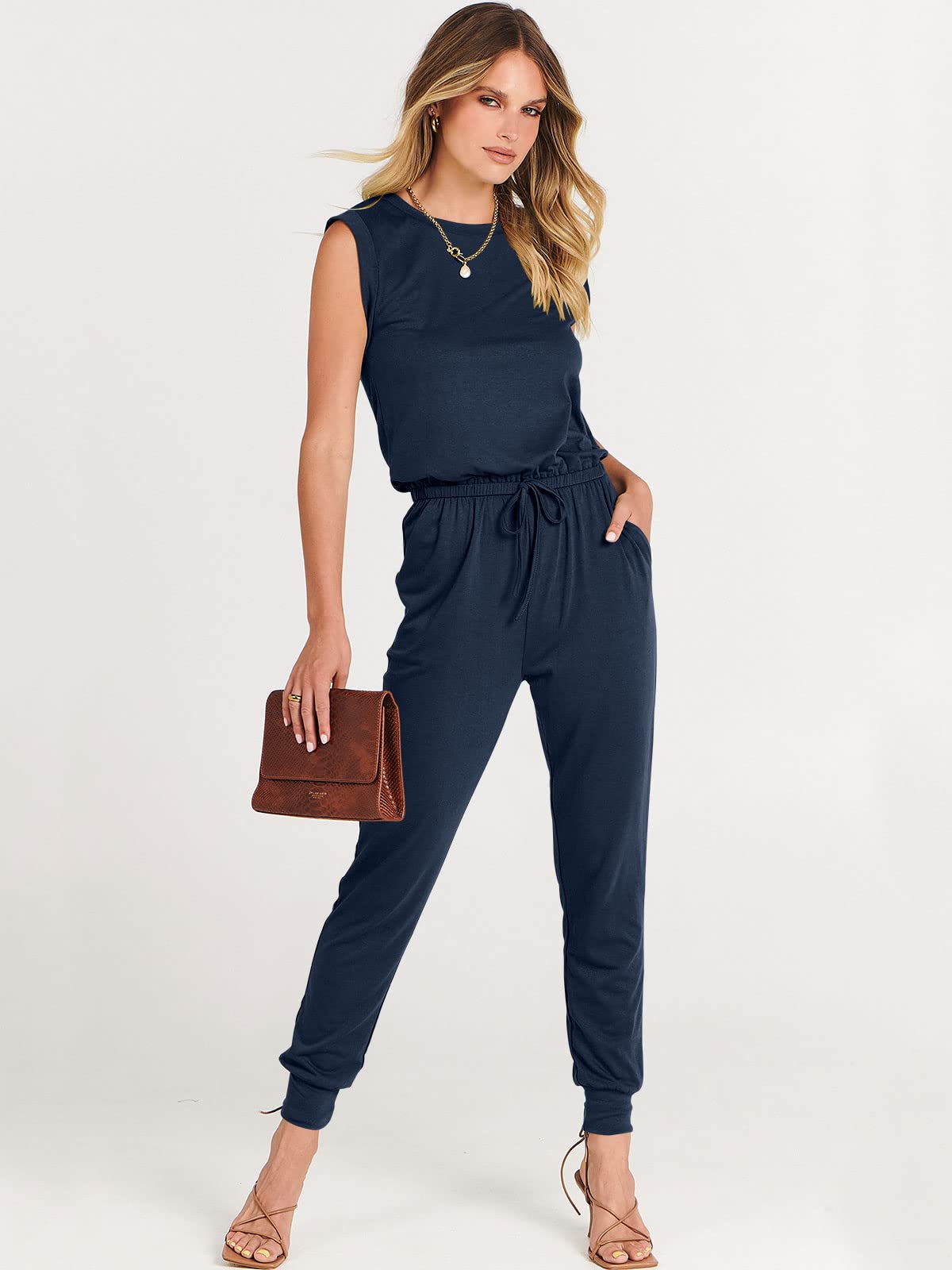 ANRABESS Women's Summer Sleeveless Jumpsuit - Casual Loose Stretchy Romper Dress, Trendy Outfit 2025 | Perfect for Beach Vacations, Weekend Outings & Summer Parties