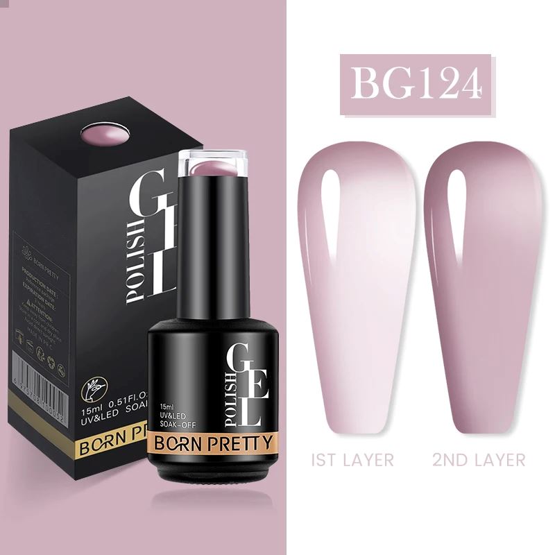Born Pretty Jelly Nude Gel Polish - 15ml Long Lasting Nail Lacquer for Natural Nails | Perfect for Everyday Wear, Office, and Special Occasions