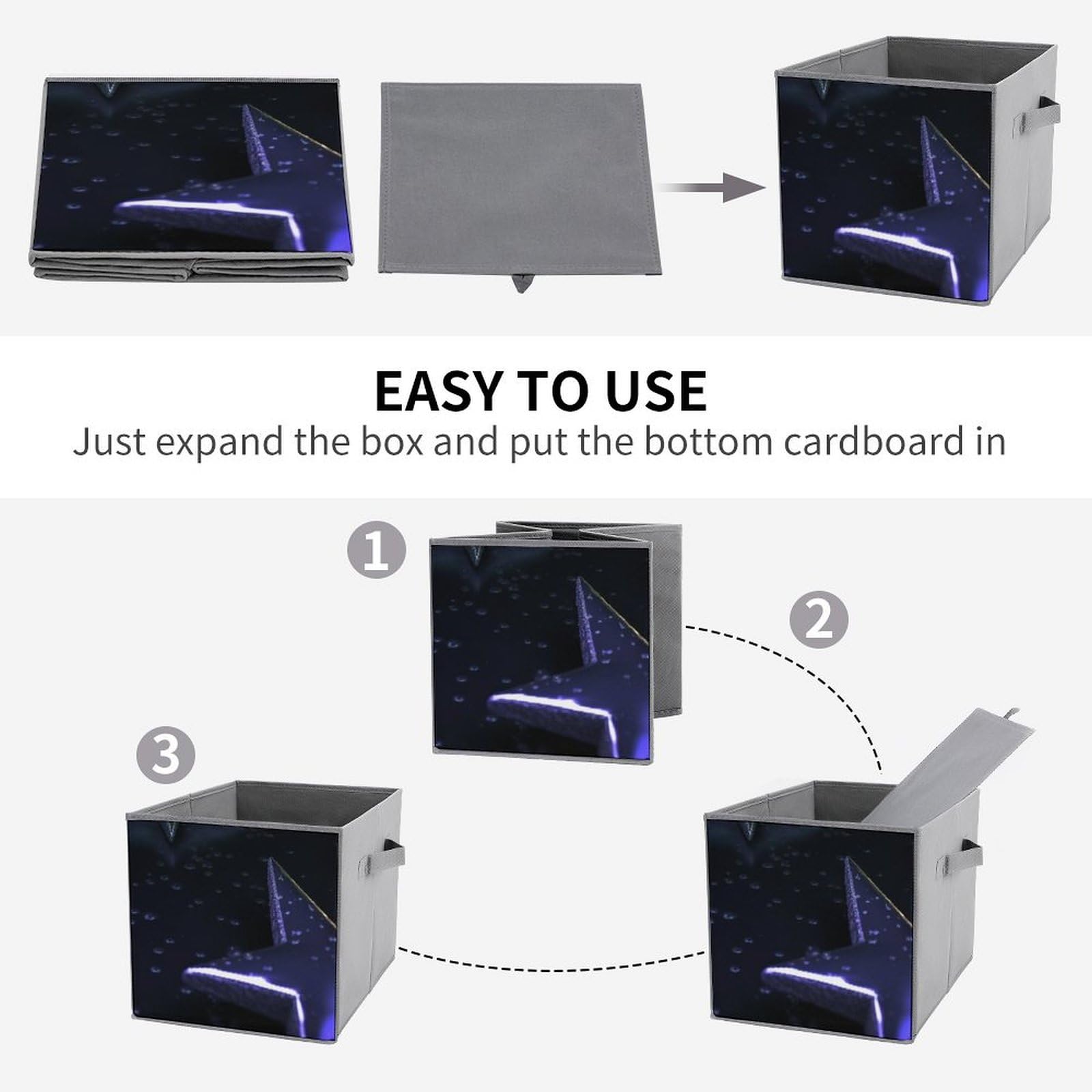 6-Pack Collapsible Storage Bins with Handles - Foldable Fabric Storage Baskets for Closet, Bedroom & Home Organization - Perfect for Clothes, Toys & Household Items Storage