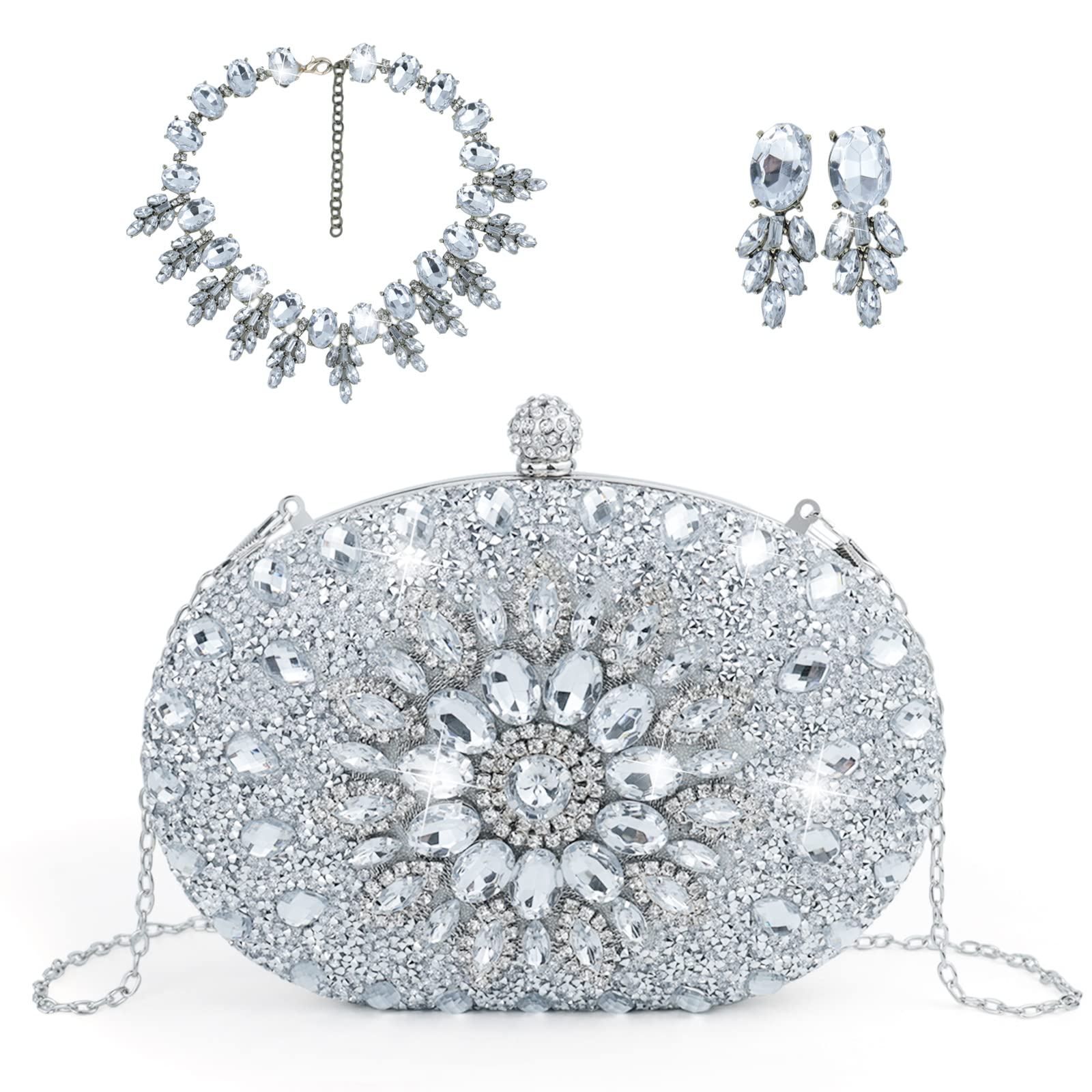 Sparkling Rhinestone Crystal Clutch Purse for Women - Elegant Bling Evening Bag with Diamond Glitter for Parties, Weddings & Special Occasions | Perfect Prom, Cocktail & Formal Event Accessory