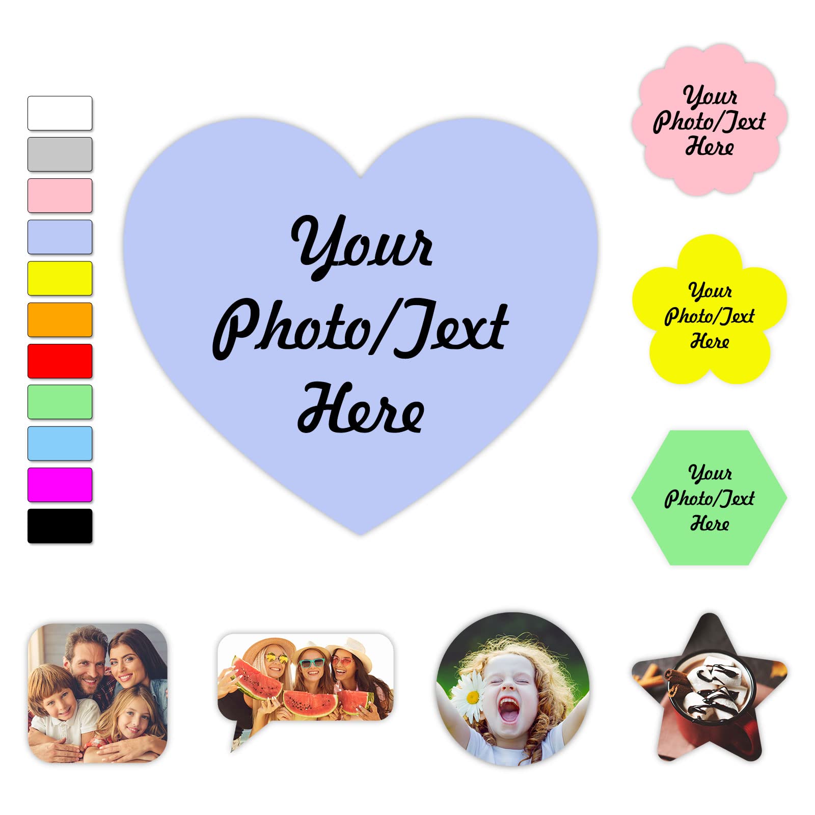Custom Waterproof Personalized Stickers - Design Your Own Text, Name & Photo - Durable Vinyl Decals for Business Logo, Tumblers, Helmets, Water Bottles - Perfect for Branding, Gifts & DIY Projects