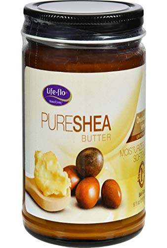 Life-Flo Pure Organic Shea Butter - 9 fl oz (266ml) for Skin Care, Hair Treatment & DIY Beauty Products | Unrefined Raw Moisturizer for Dry Skin, Eczema & Stretch Marks