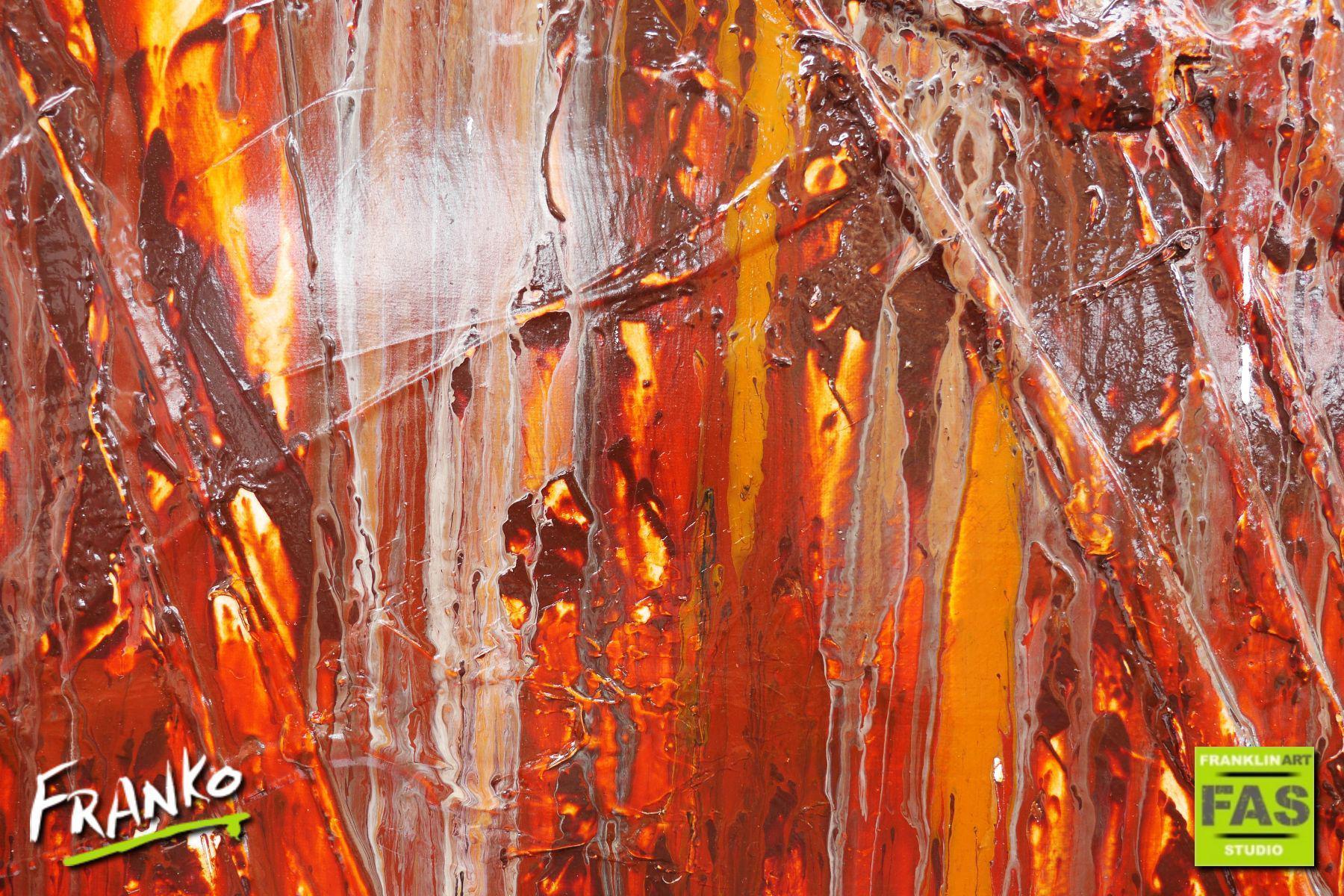 Rust & Lust 140cm x 100cm Brown White Abstract Canvas Art - Modern Wall Decor for Living Room, Bedroom & Office