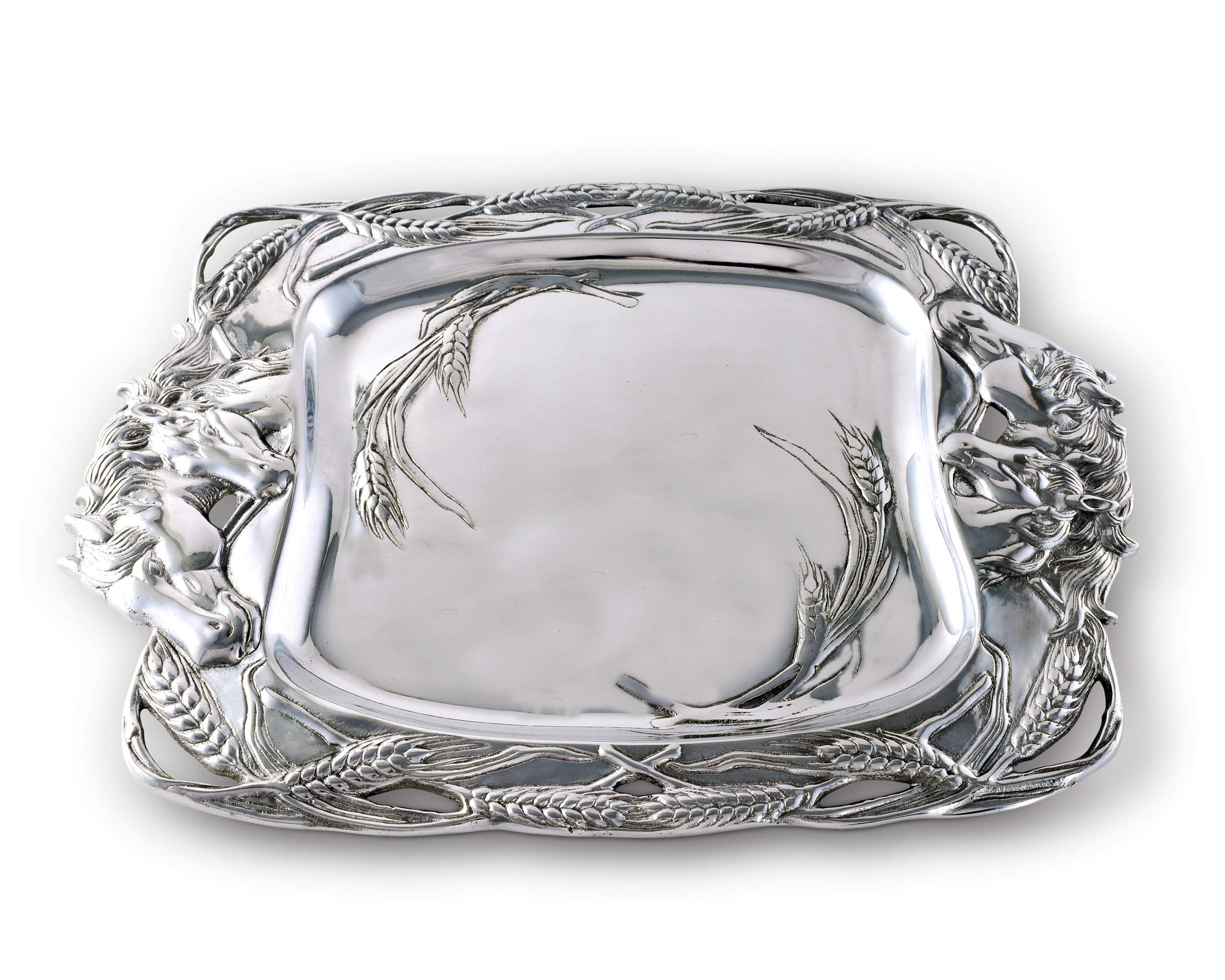 Arthur Court Designs Aluminum Horse Serving Tray - 18.5