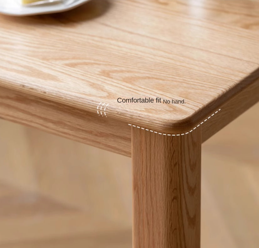 Solid Oak Wood Modern Dining Table - 6 Seater Rustic Farmhouse Style for Kitchen & Dining Room - Perfect for Family Gatherings & Dinner Parties