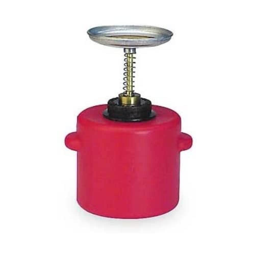 Eagle P-714 4 Quart Red Polyethylene Safety Plunger Can - Durable Gasoline & Oil Container for Automotive, Workshop & Emergency Use