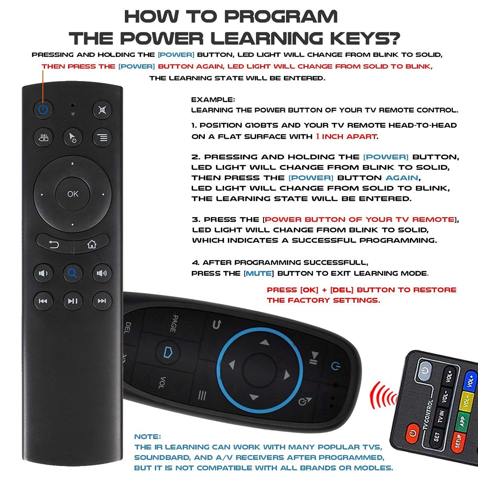 Bluetooth TV Box Remote Control - Stable Connection, Universal Compatibility for Android TV Box, Streaming Devices - Perfect for Home Entertainment & Media Streaming