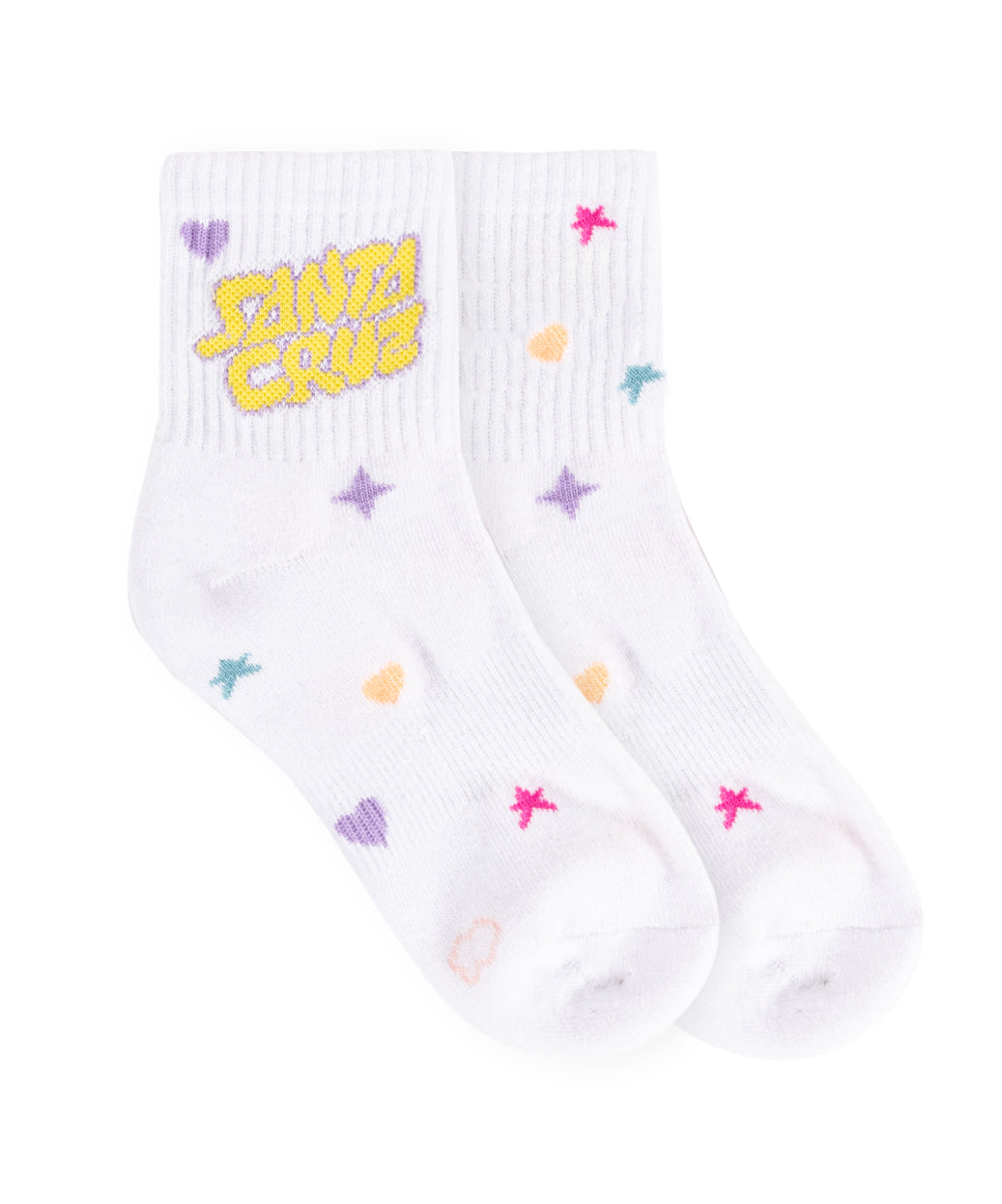 Santa Cruz Youth Bubble Stack Mid Socks 2 Pack - Comfortable Skateboarding Socks for Kids - Perfect for Sports, School & Everyday Wear