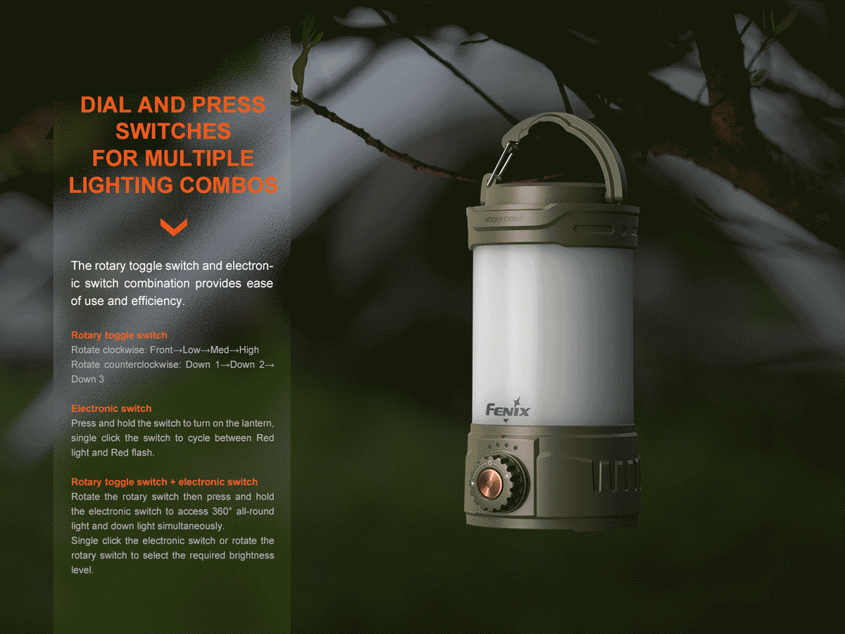 Fenix CL26R PRO Rechargeable Camping Lantern - 400 Lumens, USB-C, IP66 Waterproof, Perfect for Outdoor Adventures, Hiking, Emergency & Power Outages