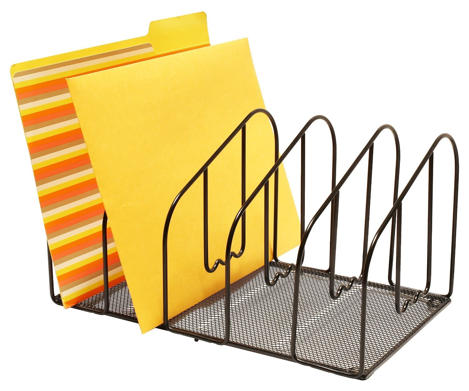 Deco Brothers 5-Section Black File Sorter Organizer for Desk - Perfect for Office, Home, and School Paper Organization
