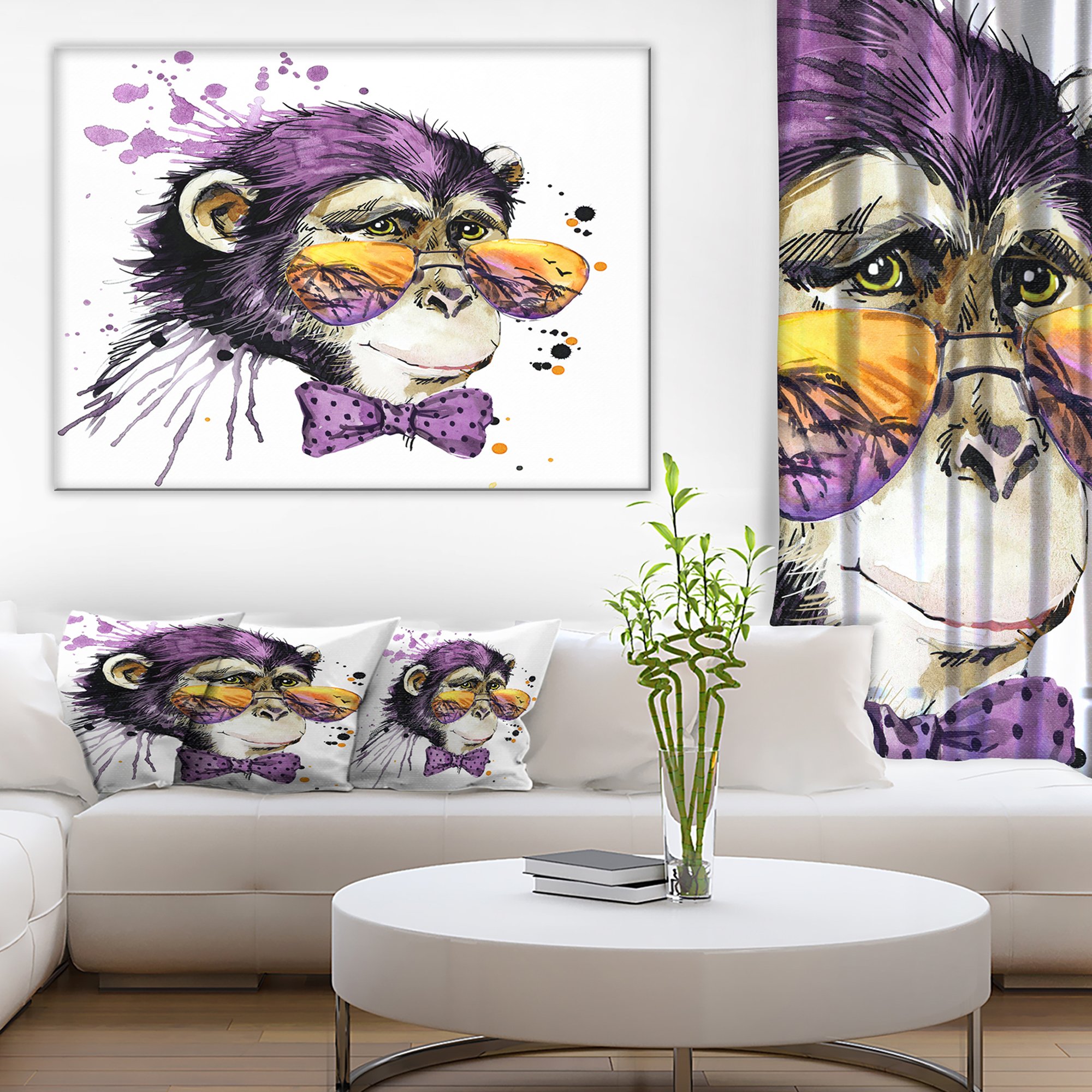 Fun Cool Monkey Animal Art Painting for Kids - Creative Wall Decor for Children's Room & Playroom