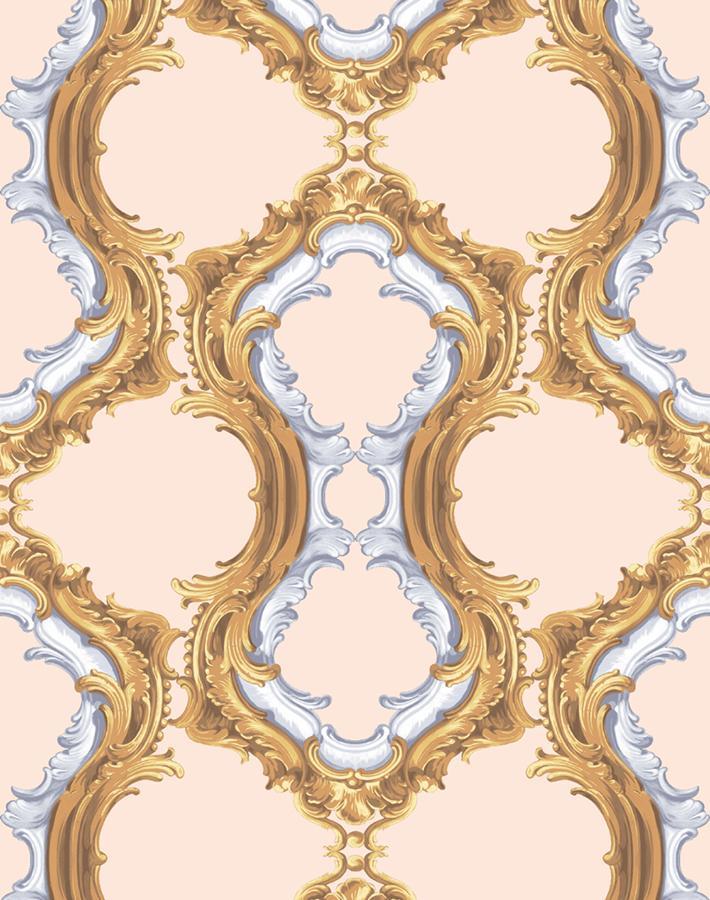 Louie Whoey Peel and Stick Wallpaper by Wallshoppe - Peach Floral Design, Self-Adhesive Removable Wallpaper for Bedroom, Living Room, and Nursery Decor