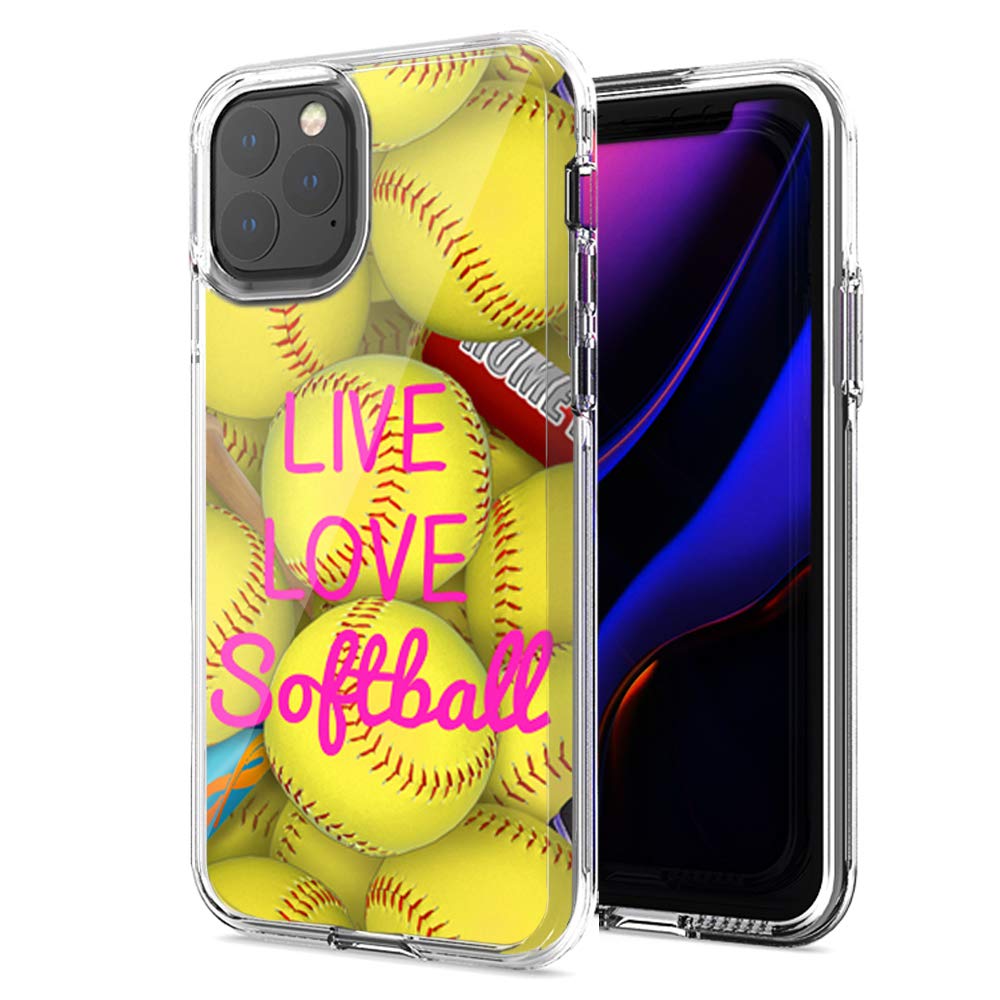 Apple iPhone 12 Mini Softball Design Double Layer Protective Case - Durable Shockproof Cover for Sports & Outdoor Activities