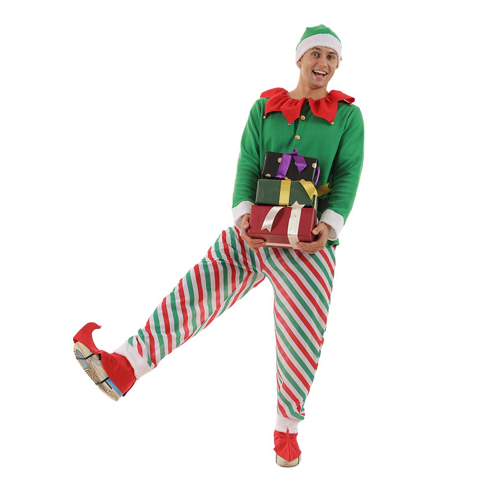 Santa Candy Elf Christmas Costume for Men - Festive Holiday Outfit for Christmas Parties, Office Events & Family Gatherings