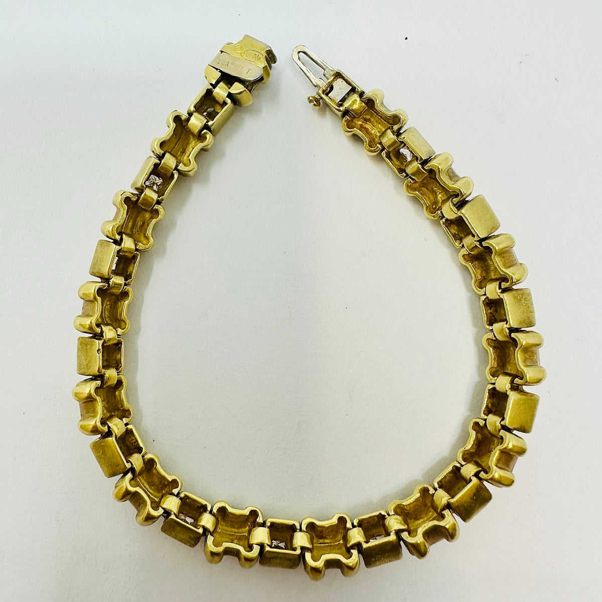 18K Yellow & White Gold Diamond Bracelet with 14 Genuine Diamonds - Elegant Jewelry for Women, Perfect for Weddings, Anniversaries & Special Occasions