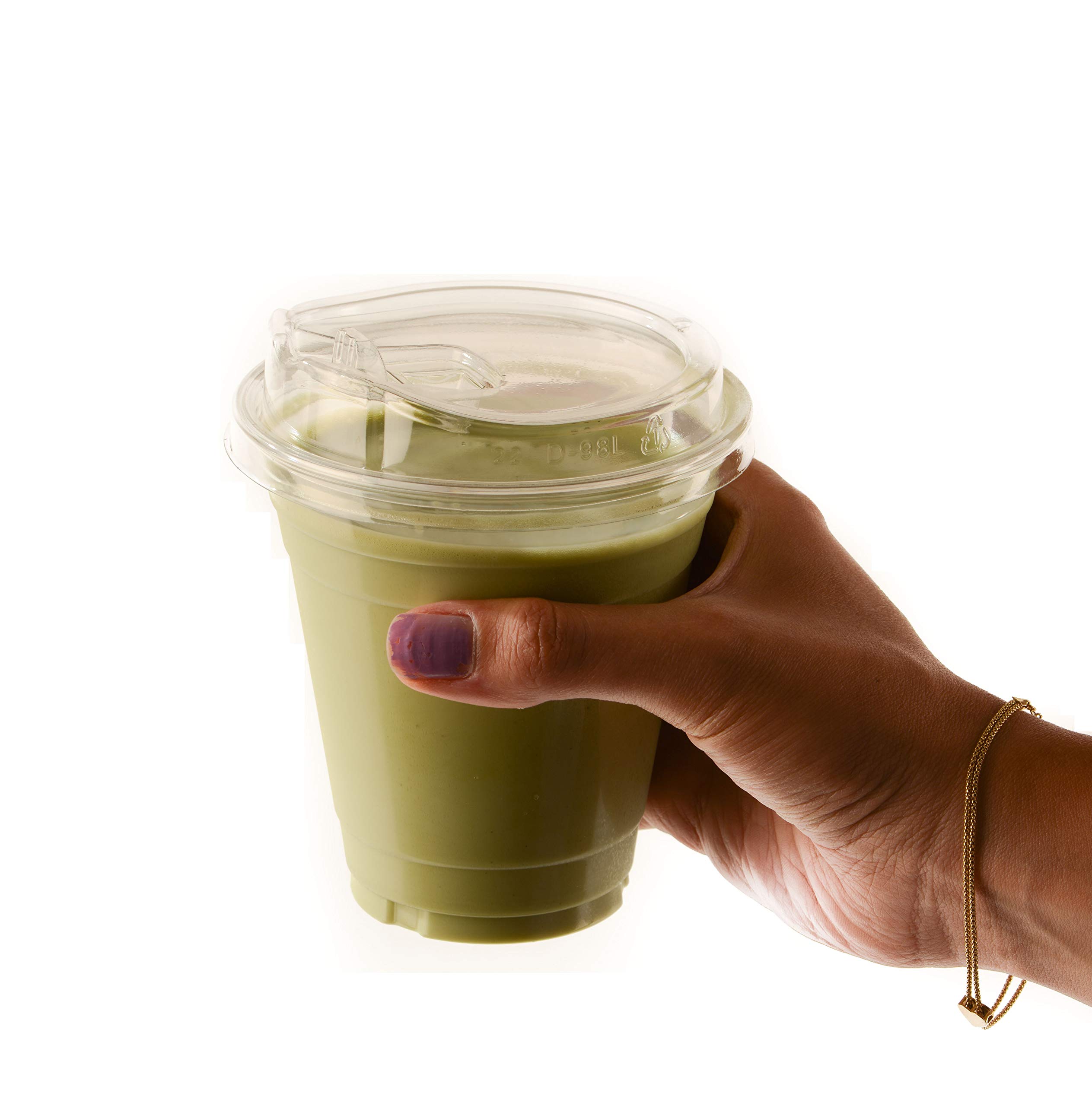200 Pack 14 oz Clear Plastic Disposable Cups with Sip-Through Lids - Iced Coffee, Smoothie, Juice, Soda, Parfait, Party Drinkware - Perfect for Cafes, Restaurants, Takeout, and Outdoor Events