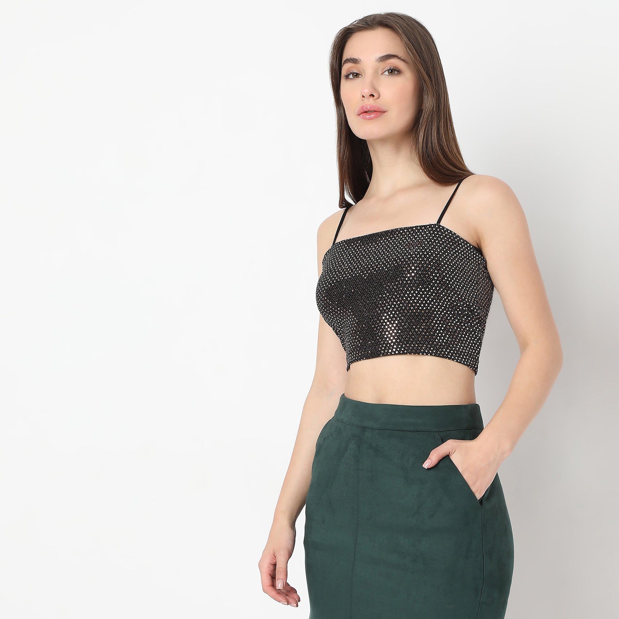 Embellished Betty Look Sleeveless Party Crop Top for Women - Sexy Summer Clubwear & Night Out Outfit