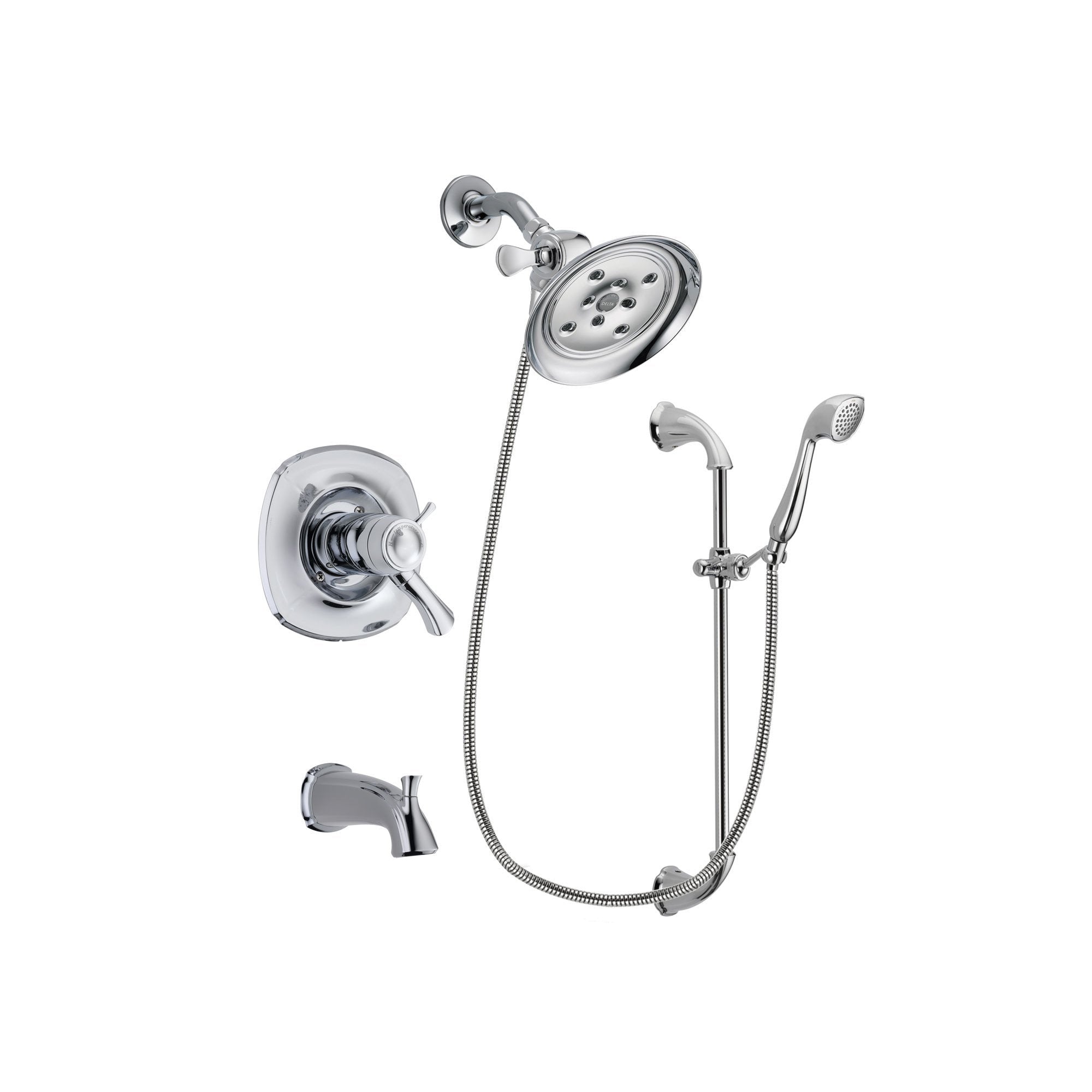 Delta Addison Chrome Thermostatic Tub & Shower Faucet System with Large Rain Showerhead, Handheld Shower & Slide Bar - Includes Rough-in Valve & Tub Spout DSP0907V - Perfect for Modern Bathroom Renovations & Spa-Like Shower Experience