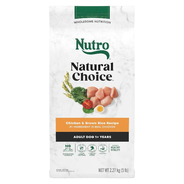 Nutro Natural Choice Adult Dry Dog Food with Chicken & Brown Rice - High Protein, Grain-Inclusive Kibble for Healthy Digestion - Perfect for Active Dogs & Daily Feeding