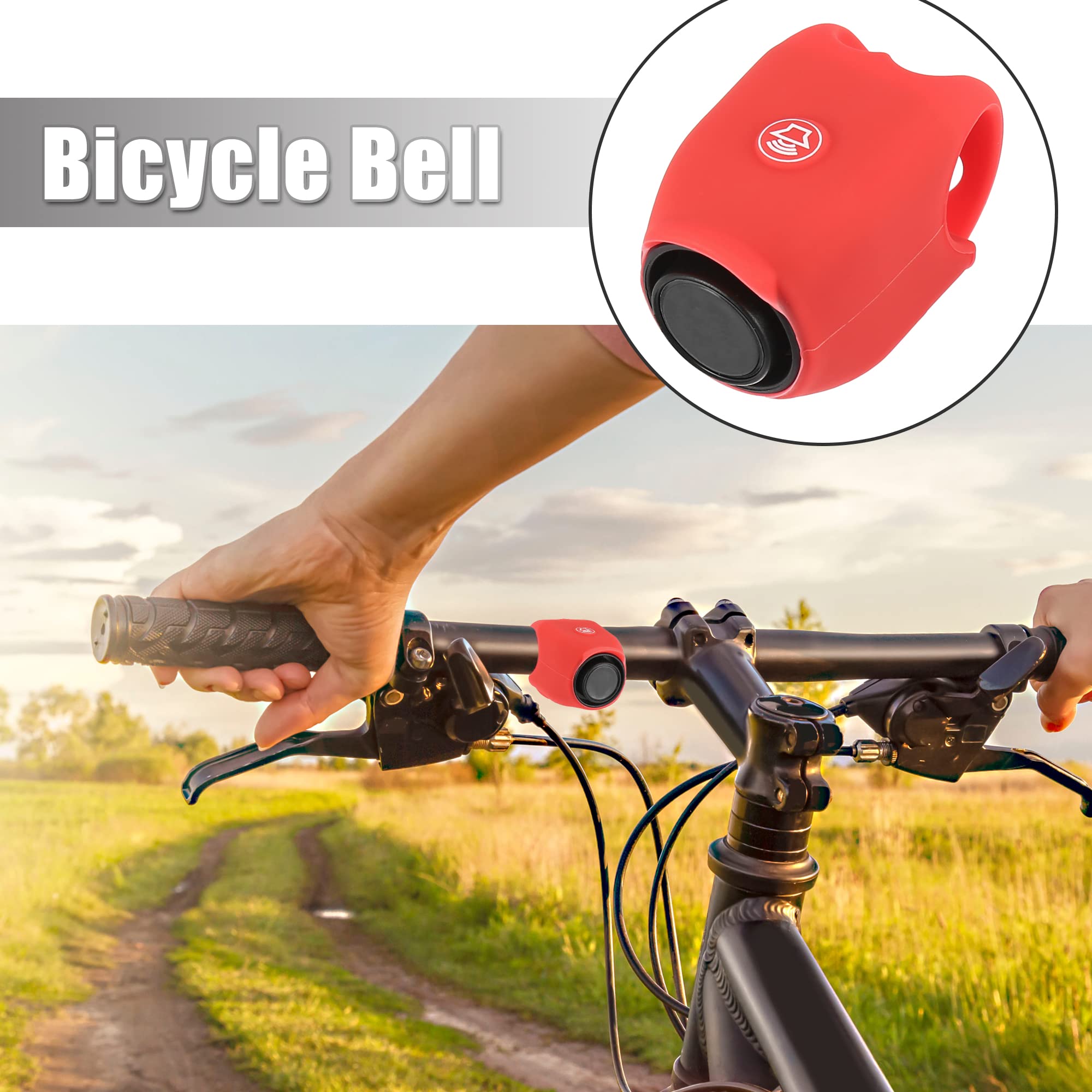 X AUTOHAUX Rechargeable Electric Bike Bell - Loud Horn for Mountain & Road Bicycles | Durable Silicone Cycling Bell for Commuting & Outdoor Adventures