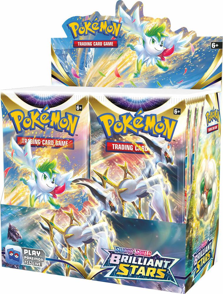 Pokemon Sword & Shield Brilliant Stars Booster Box - 36 Packs of Trading Cards for Collectors & Players - Perfect for Battles, Trades & Display