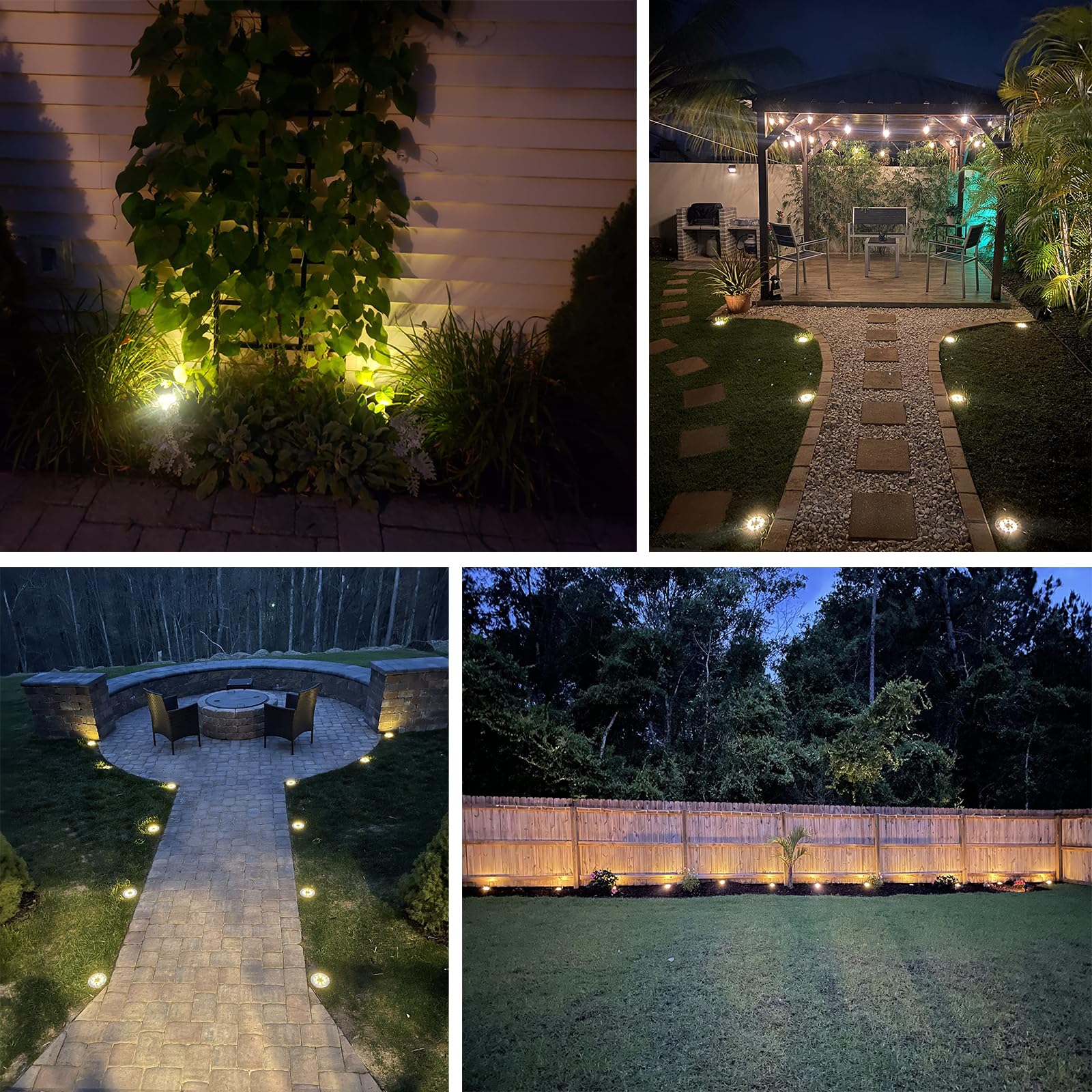 12 Pack Solar Garden Lights - Waterproof LED Outdoor Lighting for Pathway, Yard, Deck