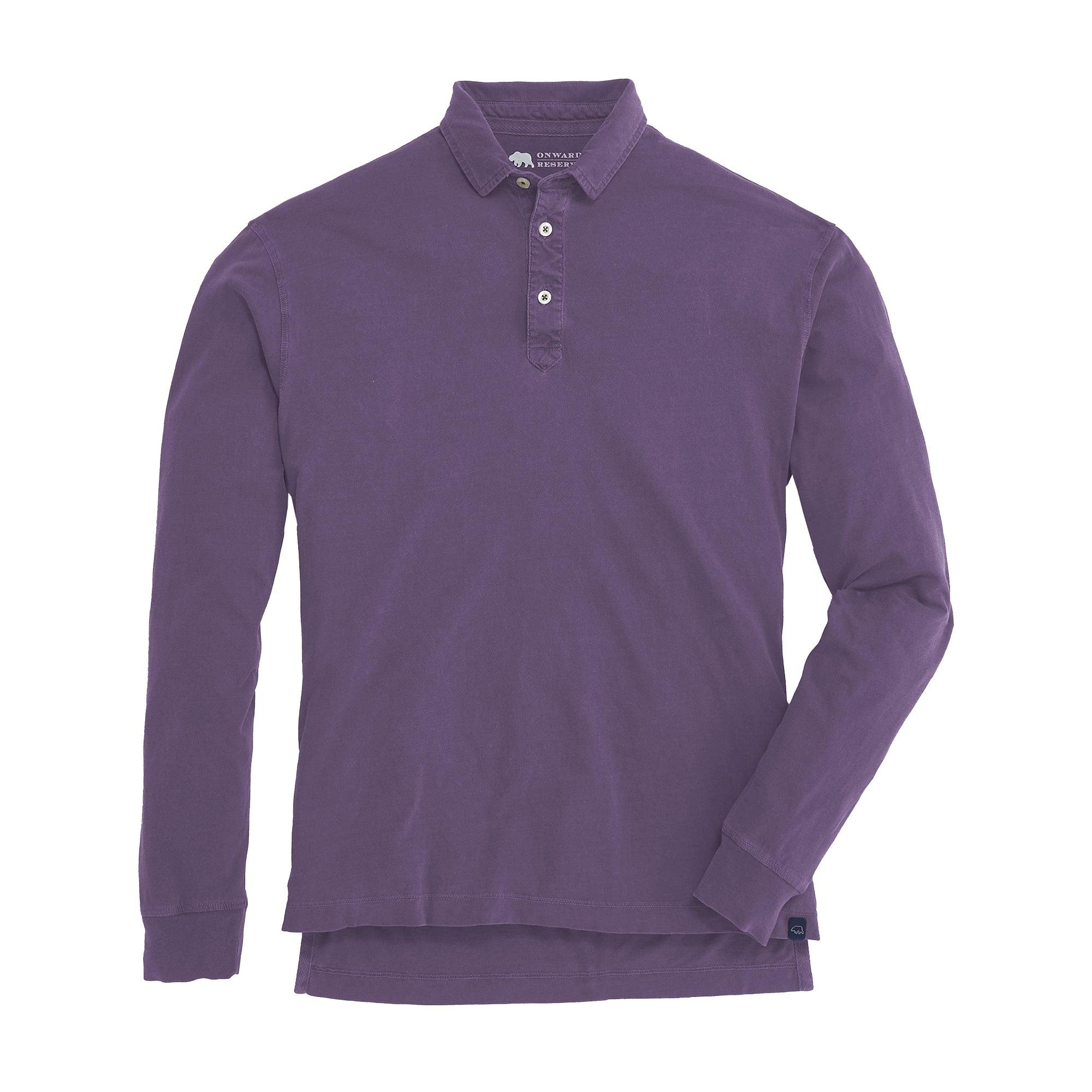 Perry Men's Long Sleeve Polo Shirt - Soft Cotton Casual Button Down Shirt with Classic Fit - Perfect for Office, Business Casual & Outdoor Activities