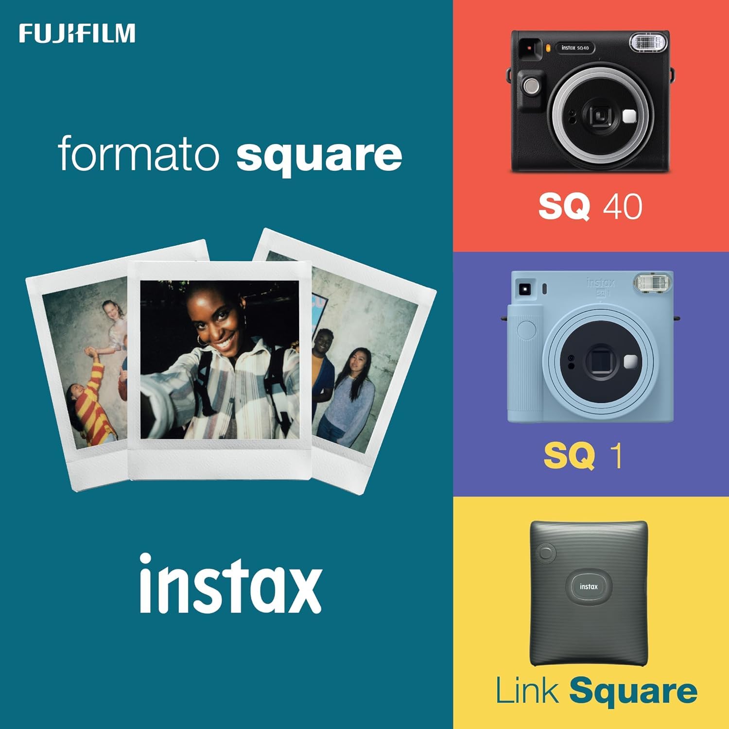 Instax Square Link Smartphone Photo Printer - Wireless Bluetooth Instant Printer for iPhone & Android (Ash White) | Print Memories from Phone for Scrapbooking, Travel & Gifts
