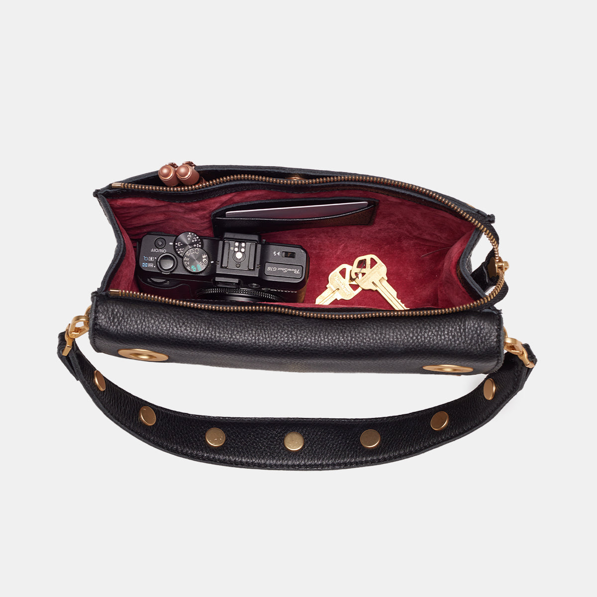 Montana Clutch Purse for Women - Small Crossbody Bag in Black & Brushed Gold | Elegant Evening Bag for Parties, Date Night & Special Occasions
