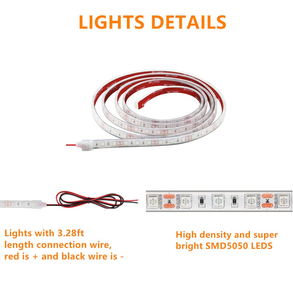 12V 6FT IP68 Waterproof Marine LED Strip Lights - Submersible Boat Lighting for Underwater, Deck & Interior | Blue Courtesy Lights for Night Fishing, Pontoon & Kayak | Perfect for Boat Parties & Water Activities