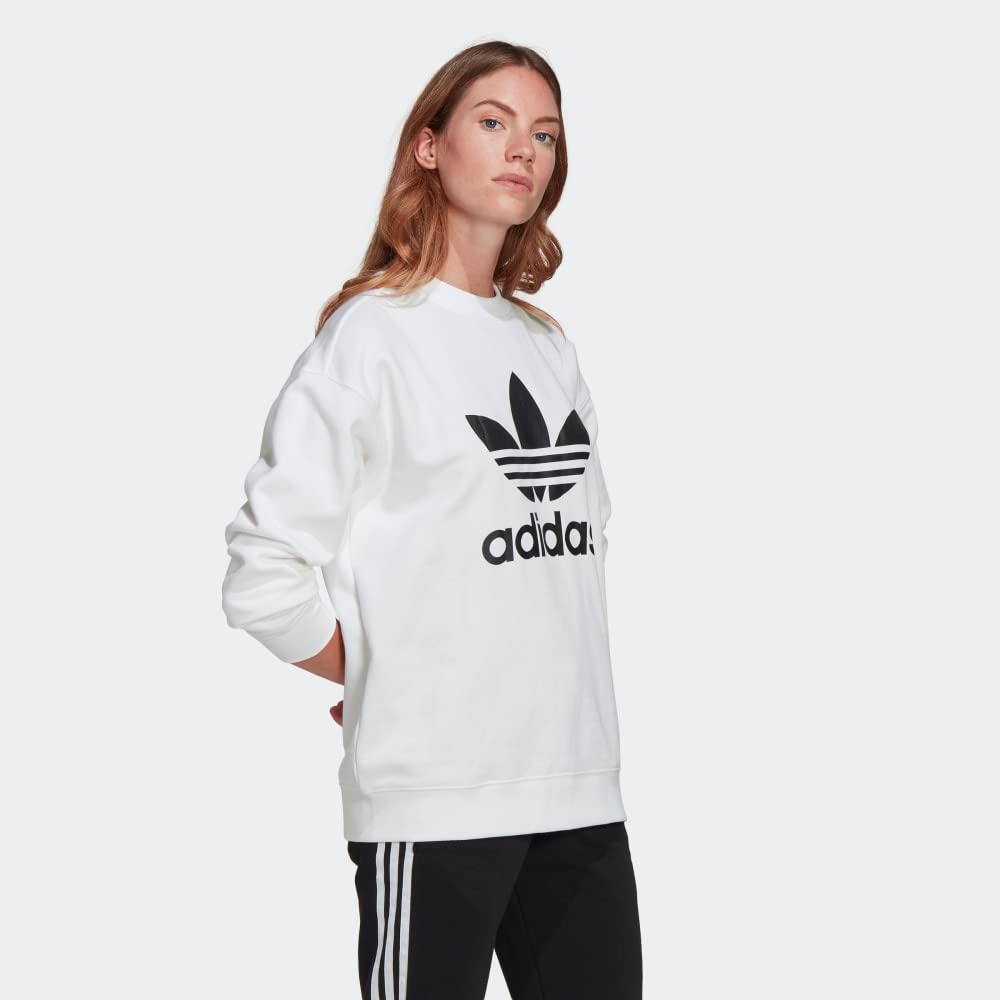 Adidas Originals Women's Trefoil Crew Sweatshirt - Comfortable Casual Pullover for Everyday Wear | Gym, Lounge & Street Style Outfits