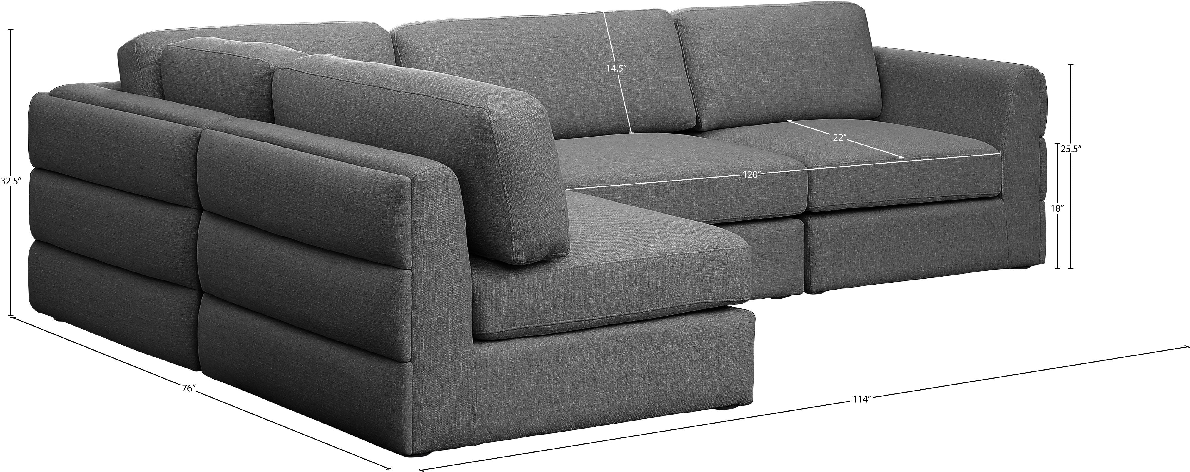 Beckham Durable Linen Textured Fabric Modular Sectional Sofa - Modern Living Room Furniture for Home Theater & Family Gatherings