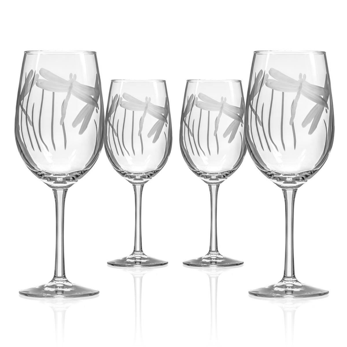 Premium Dragonfly 12oz White Wine Glasses Set of 4 - Elegant Stemware for Chardonnay, Sauvignon Blanc & Dessert Wines - Perfect for Dinner Parties, Weddings & Romantic Date Nights