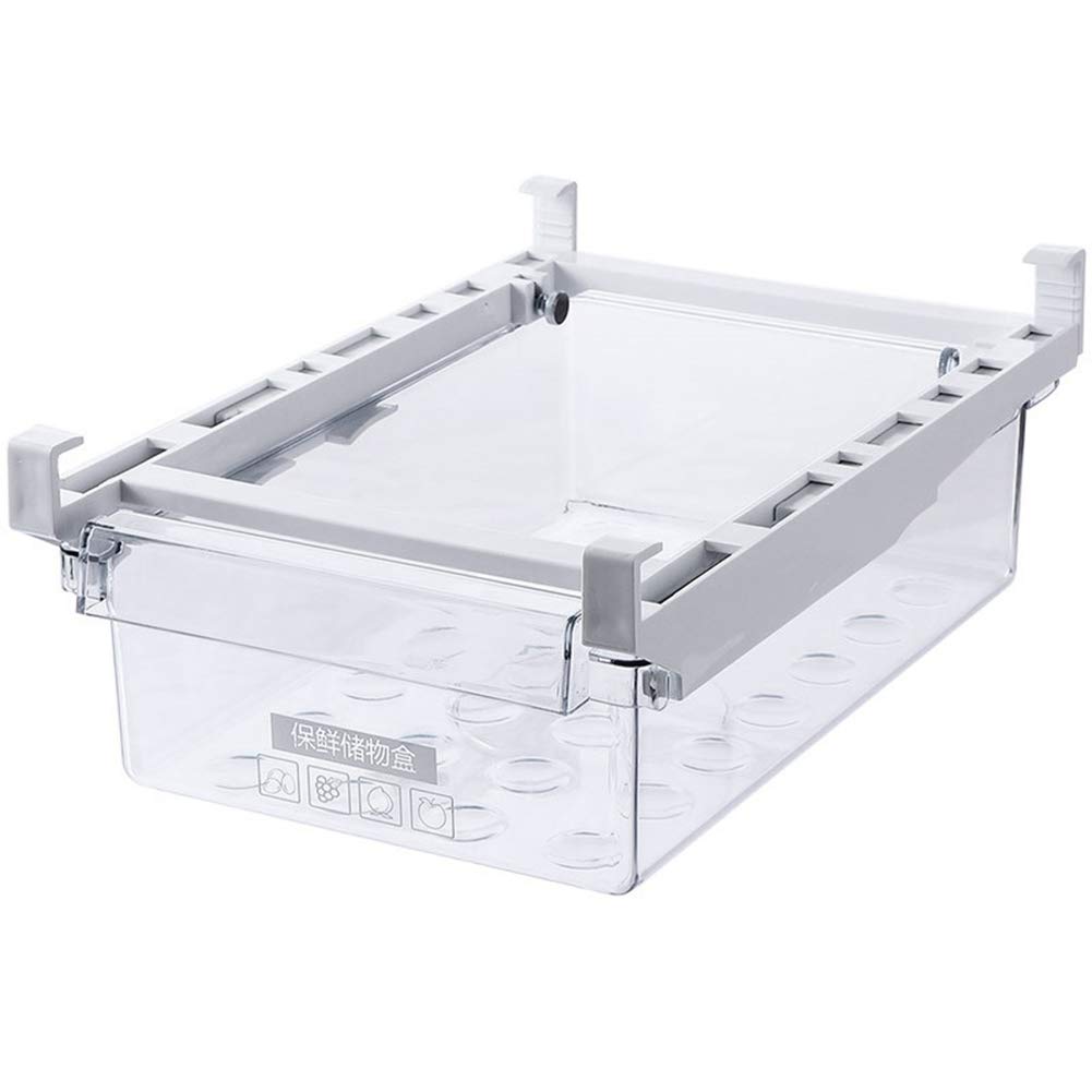 Meshin Refrigerator Drawer Organizer - Expandable Fridge Storage Bins for Eggs, Fruits & Vegetables | Space-Saving Pull-Out Shelf Organizer for Kitchen Refrigerator | Perfect for Pantry, Grocery & Meal Prep Organization