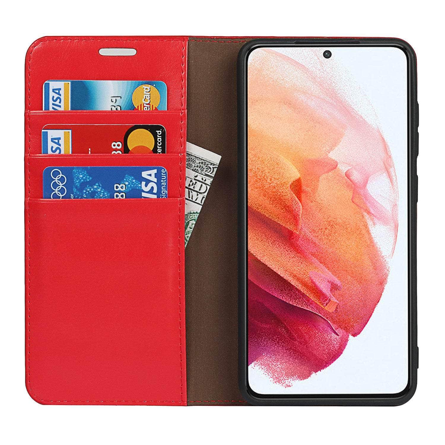 Genuine Leather Flip Cover for Samsung Galaxy S22 with Credit Card Holder - Slim Protective Phone Case for Everyday Use & Travel